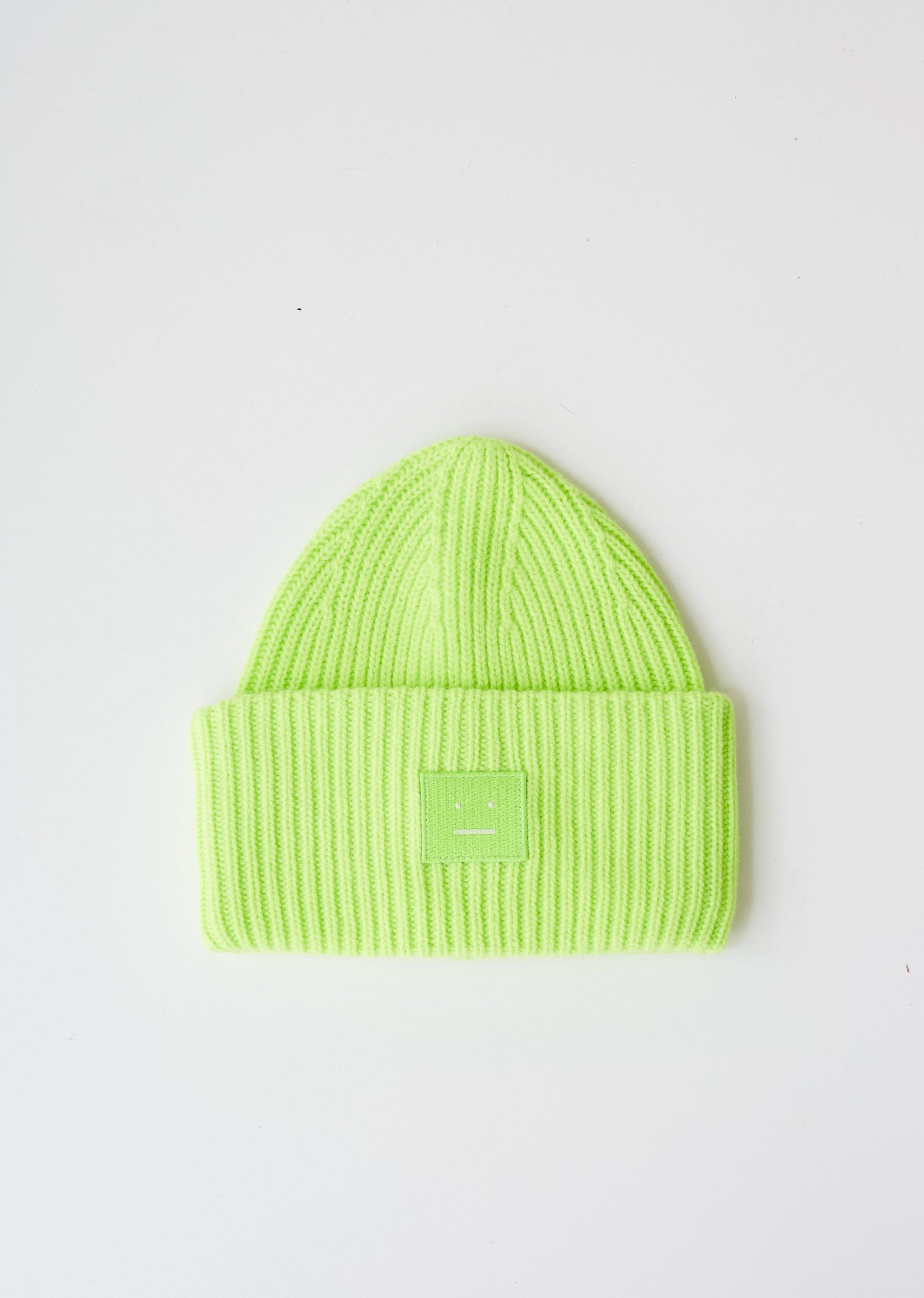 lime green bobble hat