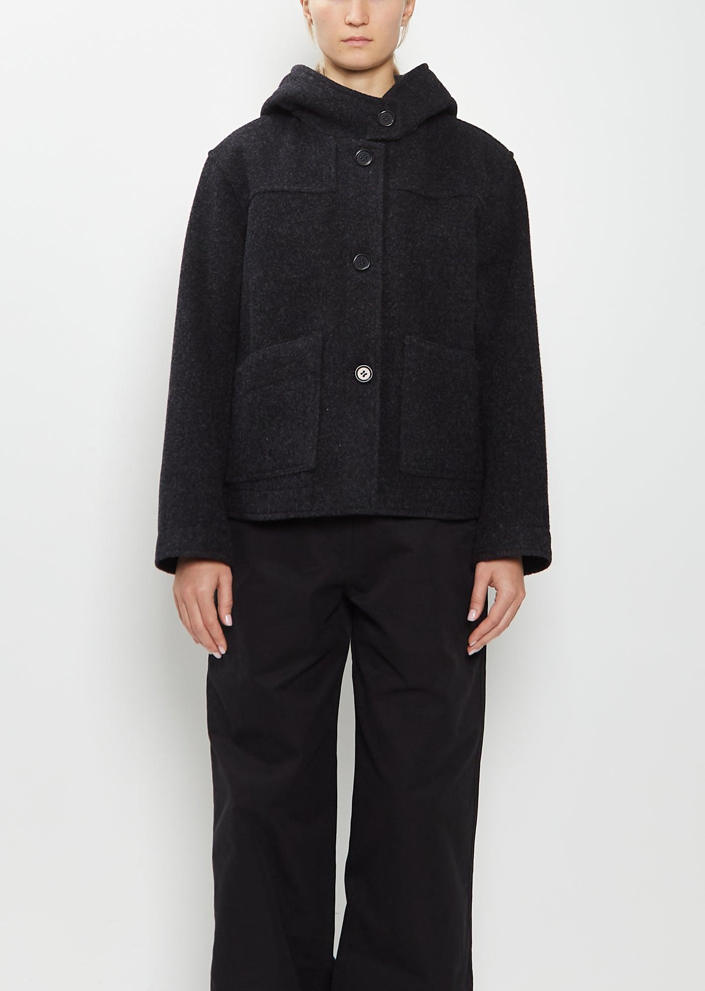 MHL by Margaret Howell Short Wool Duffle Coat in Black | Lyst UK