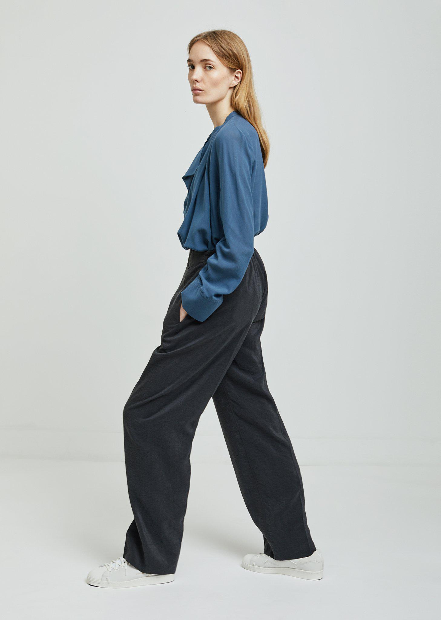 Lemaire Long Elasticated Dry Silk Pants in Blue | Lyst Canada