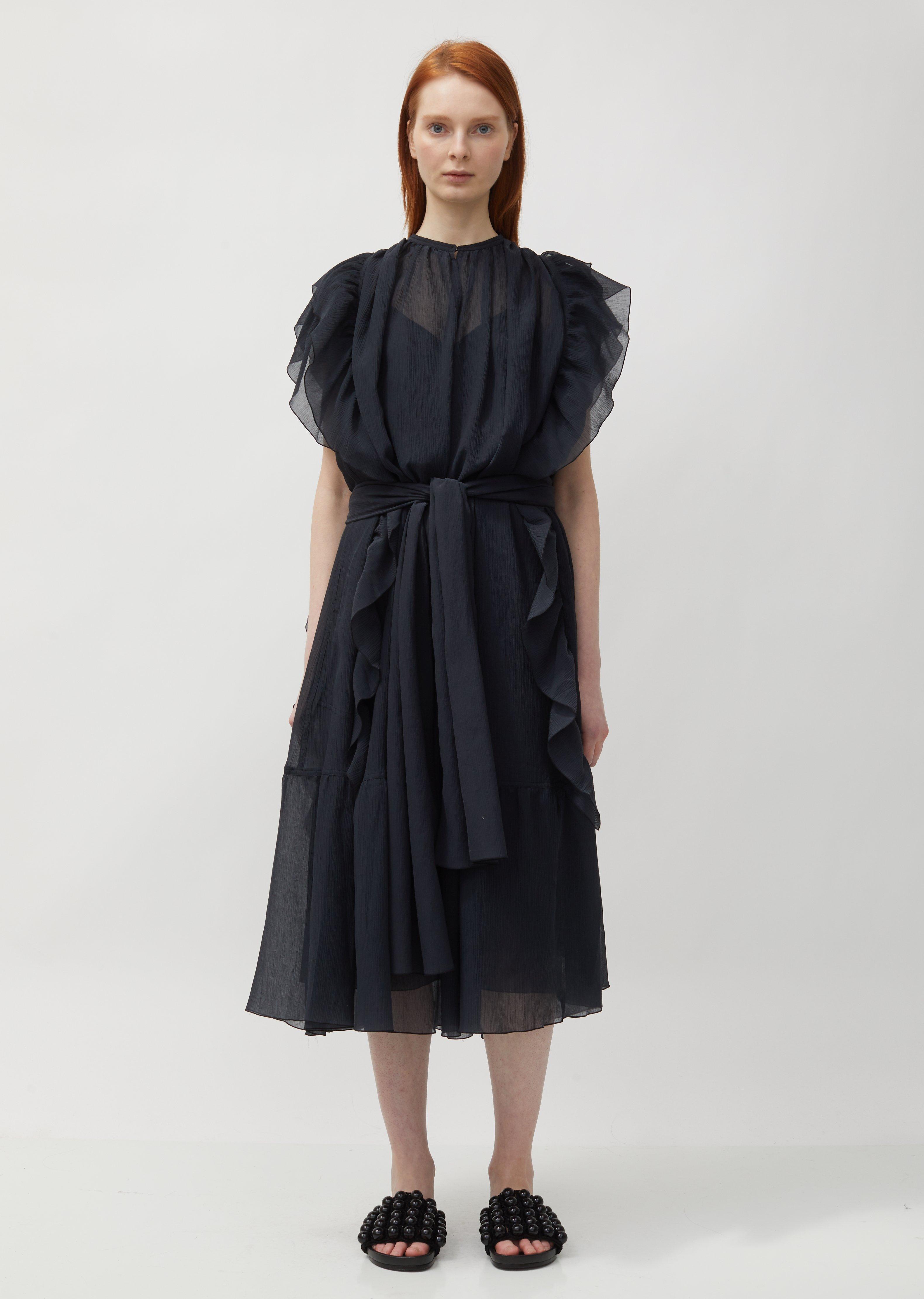 Sofie D'Hoore Cotton Desiree Ruffled Sleeveless Dress in Black - Lyst