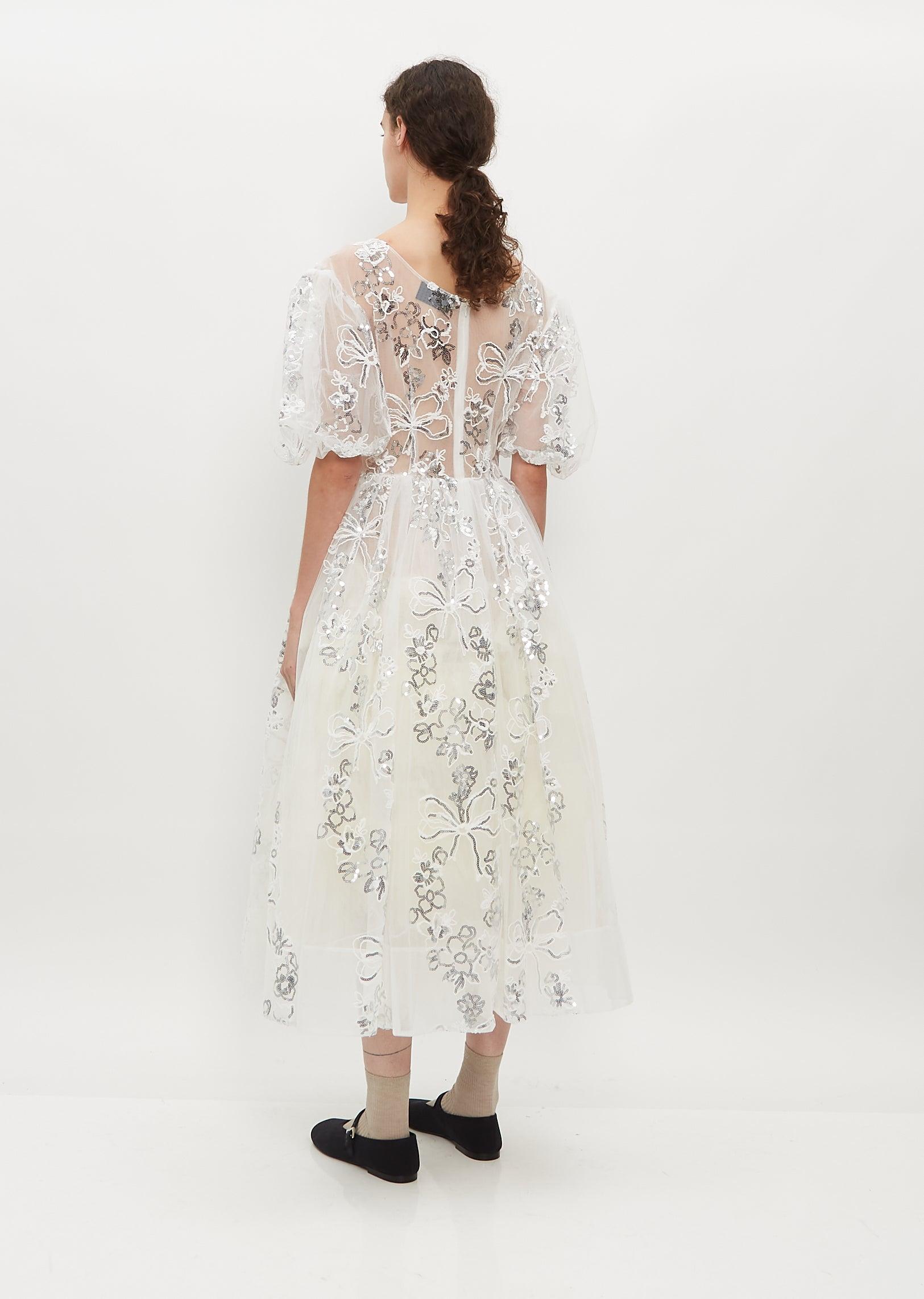 long sleeve white sparkly dress Nerina White Sequin Mini Dress - M Size - Women's Dresses main image 0