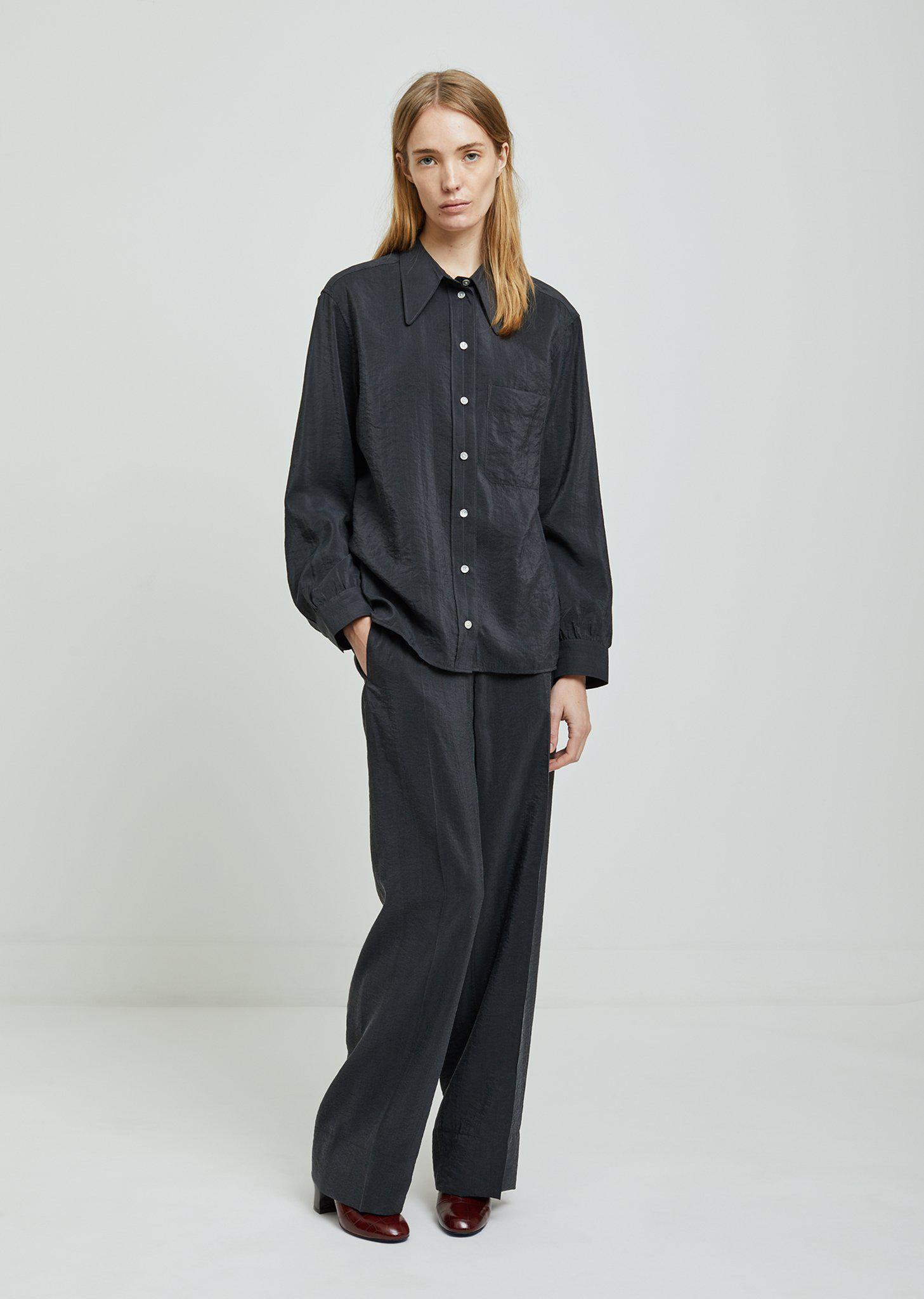 Lemaire Pointed Collar Dry Silk Shirt | Lyst Australia