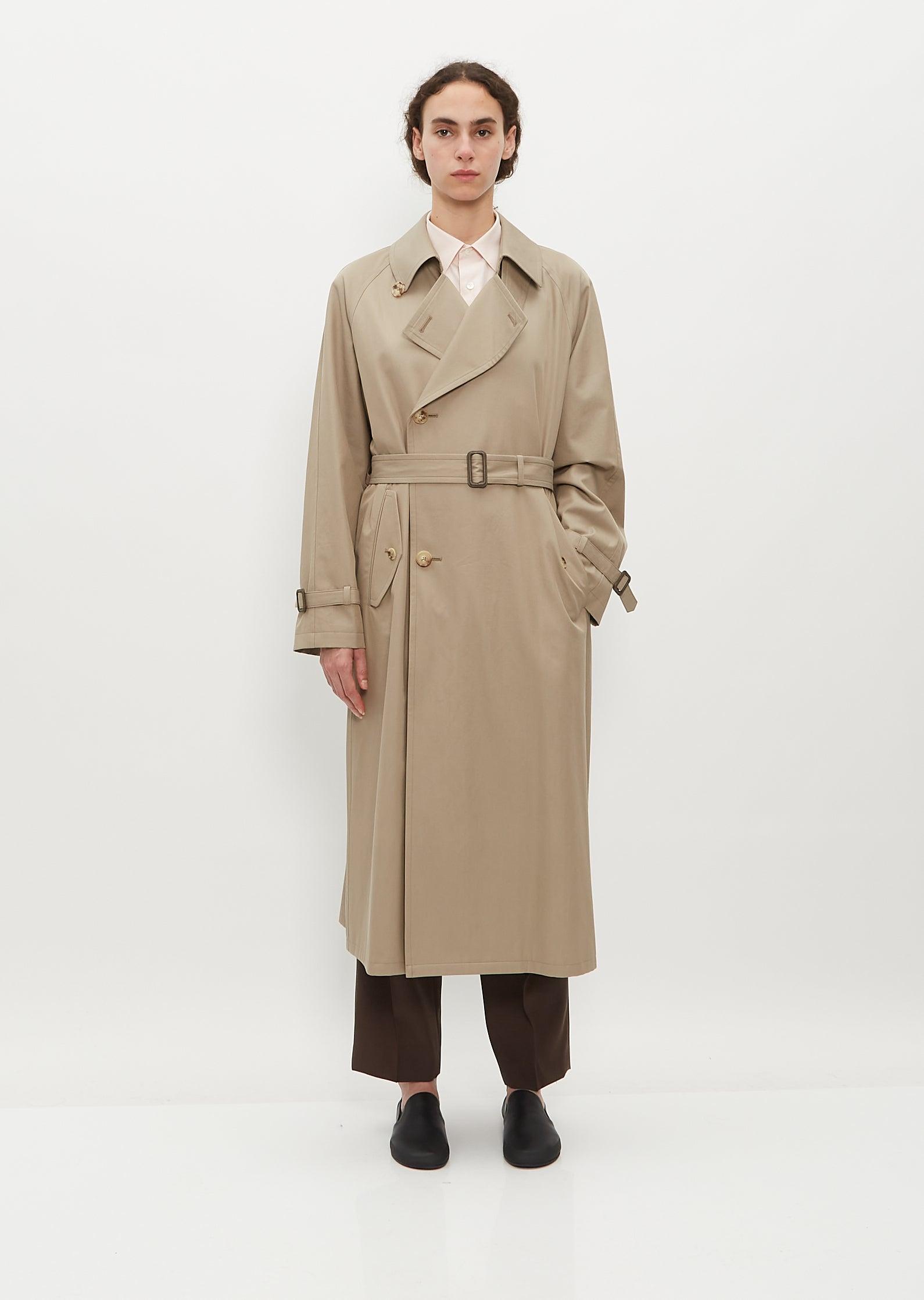 AURALEE Washed Finx Chambray Trench Coat in Natural | Lyst