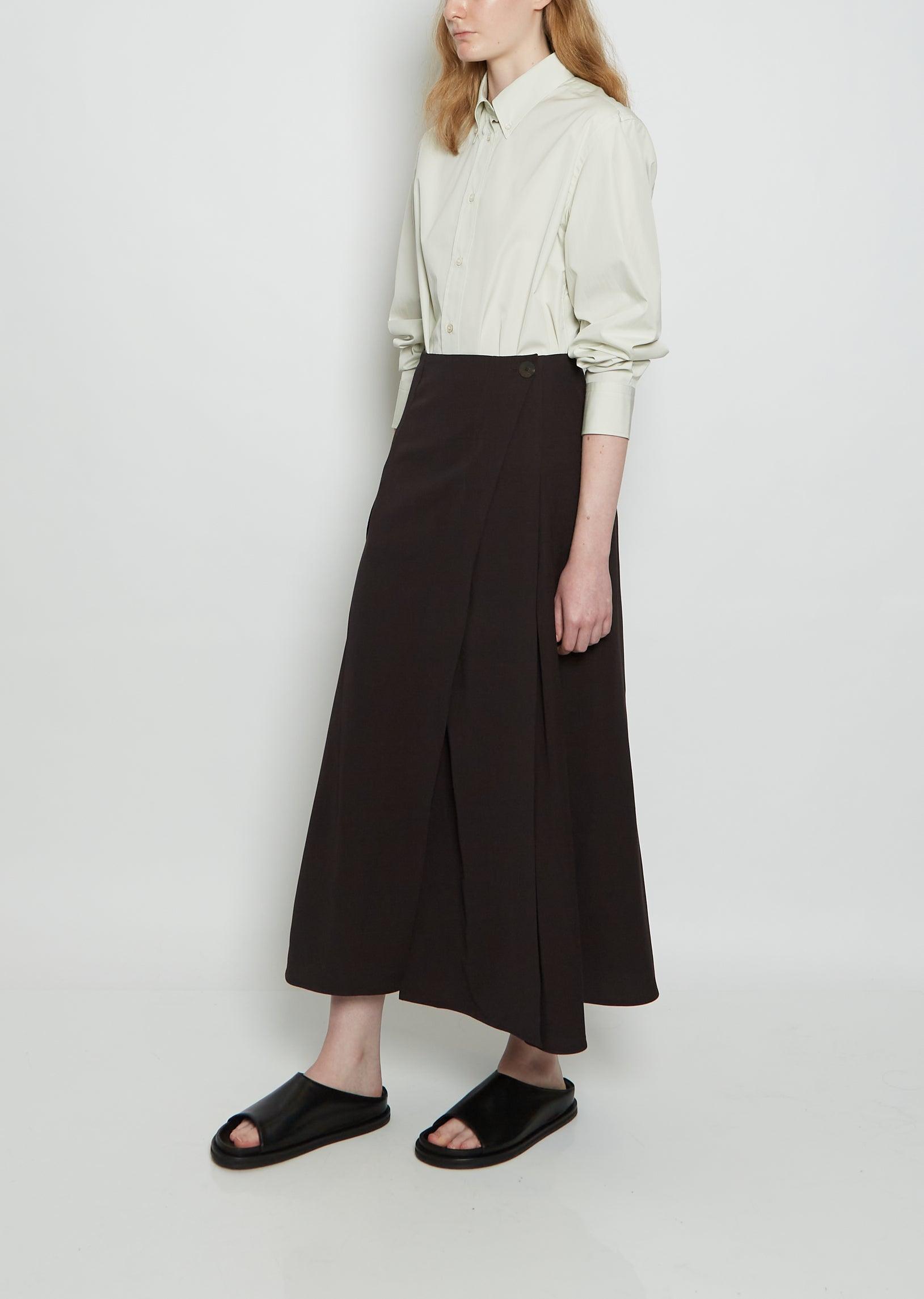 Studio Nicholson Kudo Tropical Wool Wrap Skirt in Black | Lyst