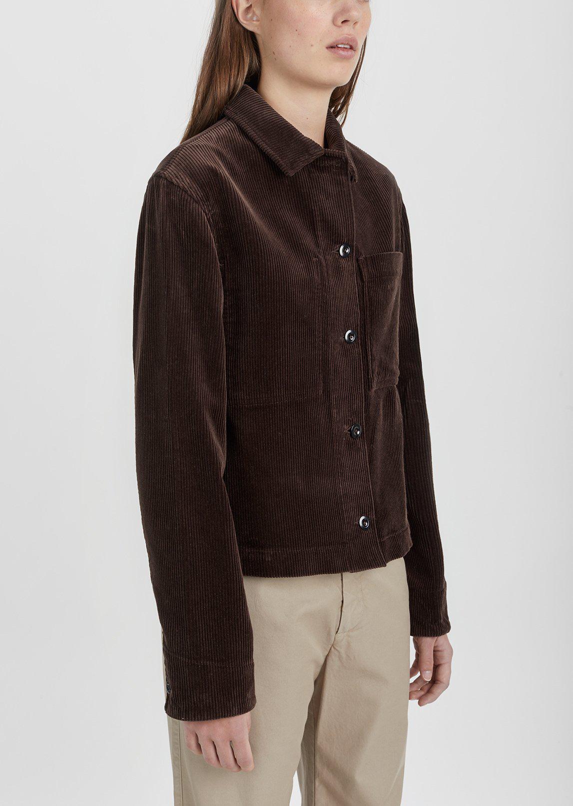 MHL by Margaret Howell Heavy Corduroy Work Shirt Jacket in Brown 