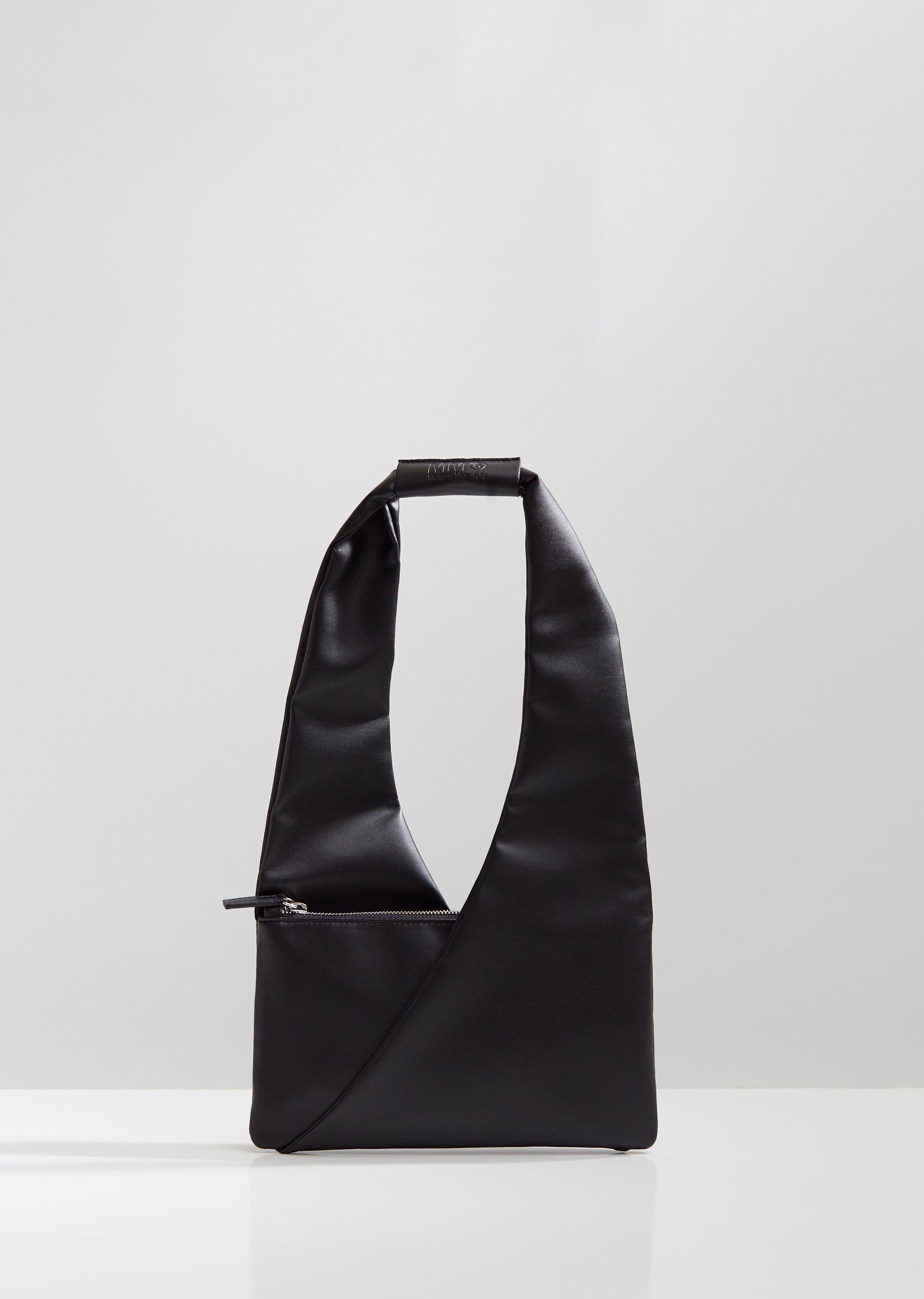 MM6 by Maison Martin Margiela New Mini Leather Triangle Bag in Black - Lyst