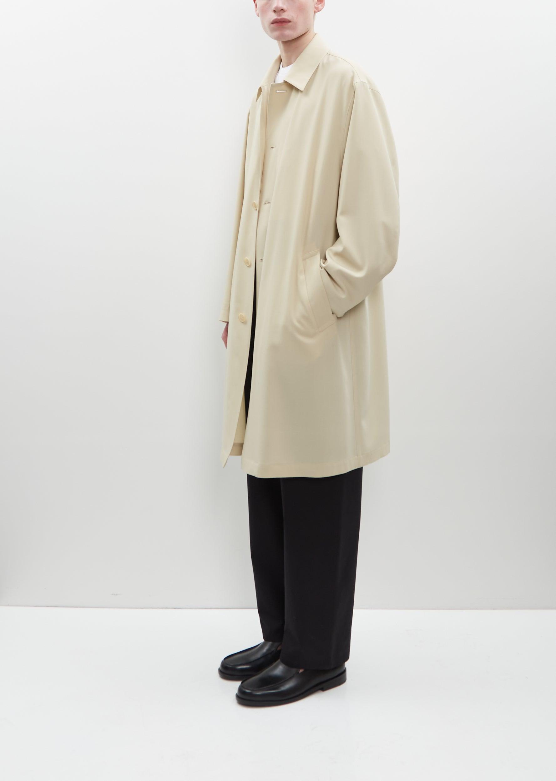 AURALEE Hard Twist Wool Twill Soutien Collar Coat in Natural | Lyst