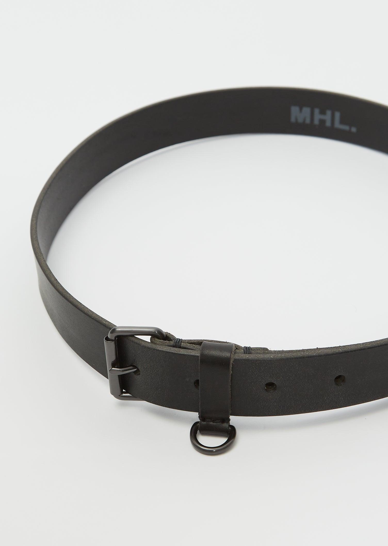 MHL by Margaret Howell D-ring Keeper Leather Belt in Black | Lyst