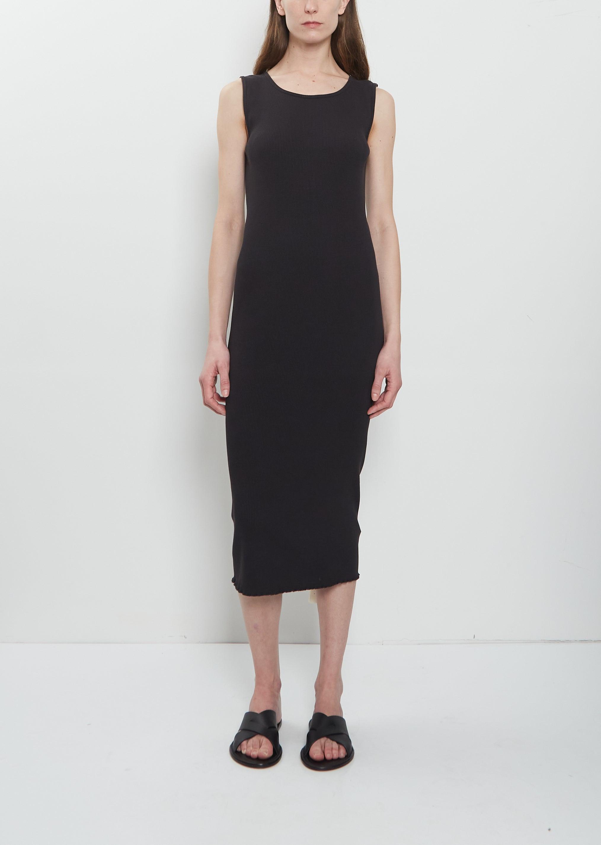 lauren manoogian rib dress Lauren Manoogian Ruffle Rib Pima Cotton Dress in Black