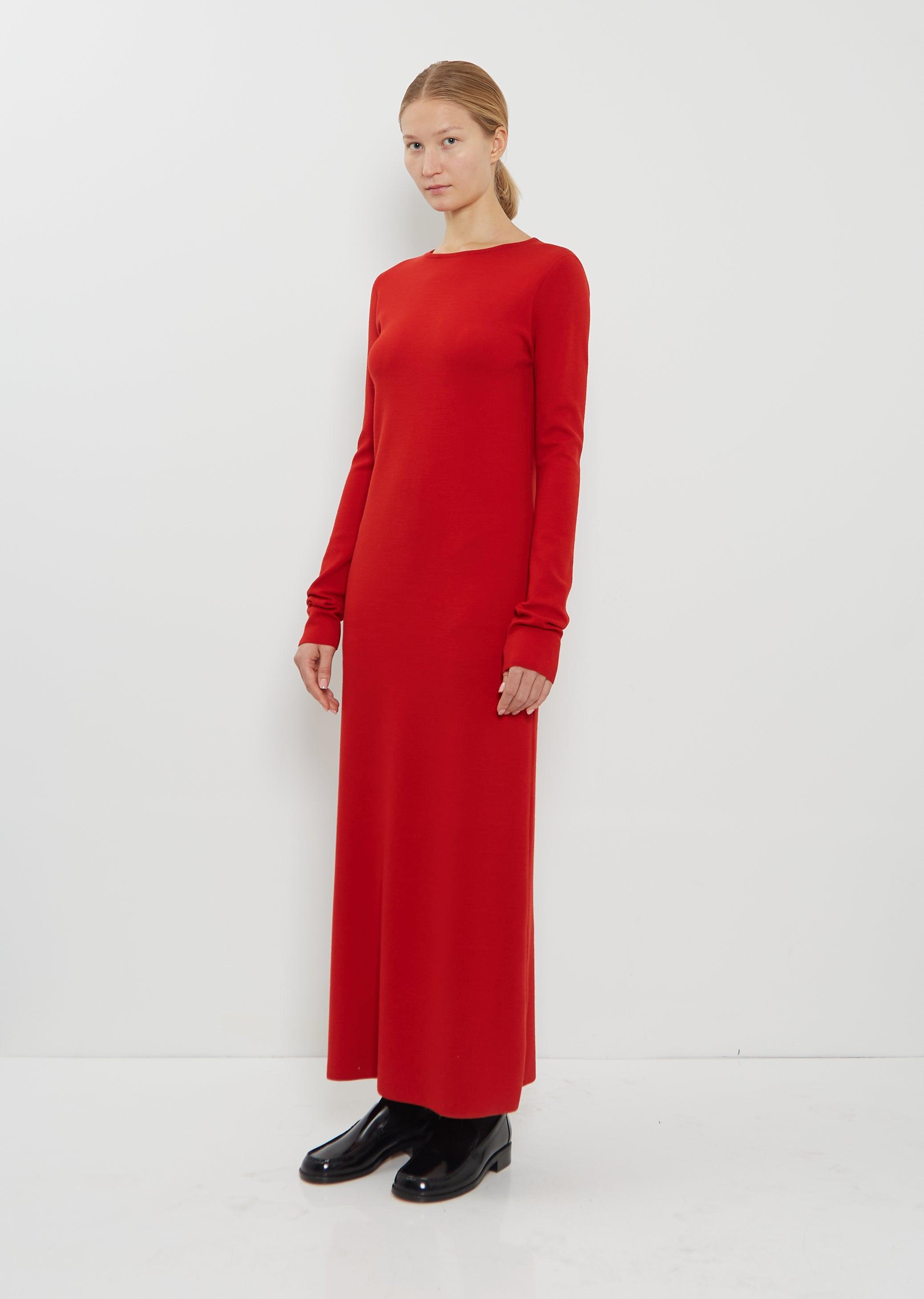 AURALEE Stretch Wool Double Face Knit Dress in Red | Lyst