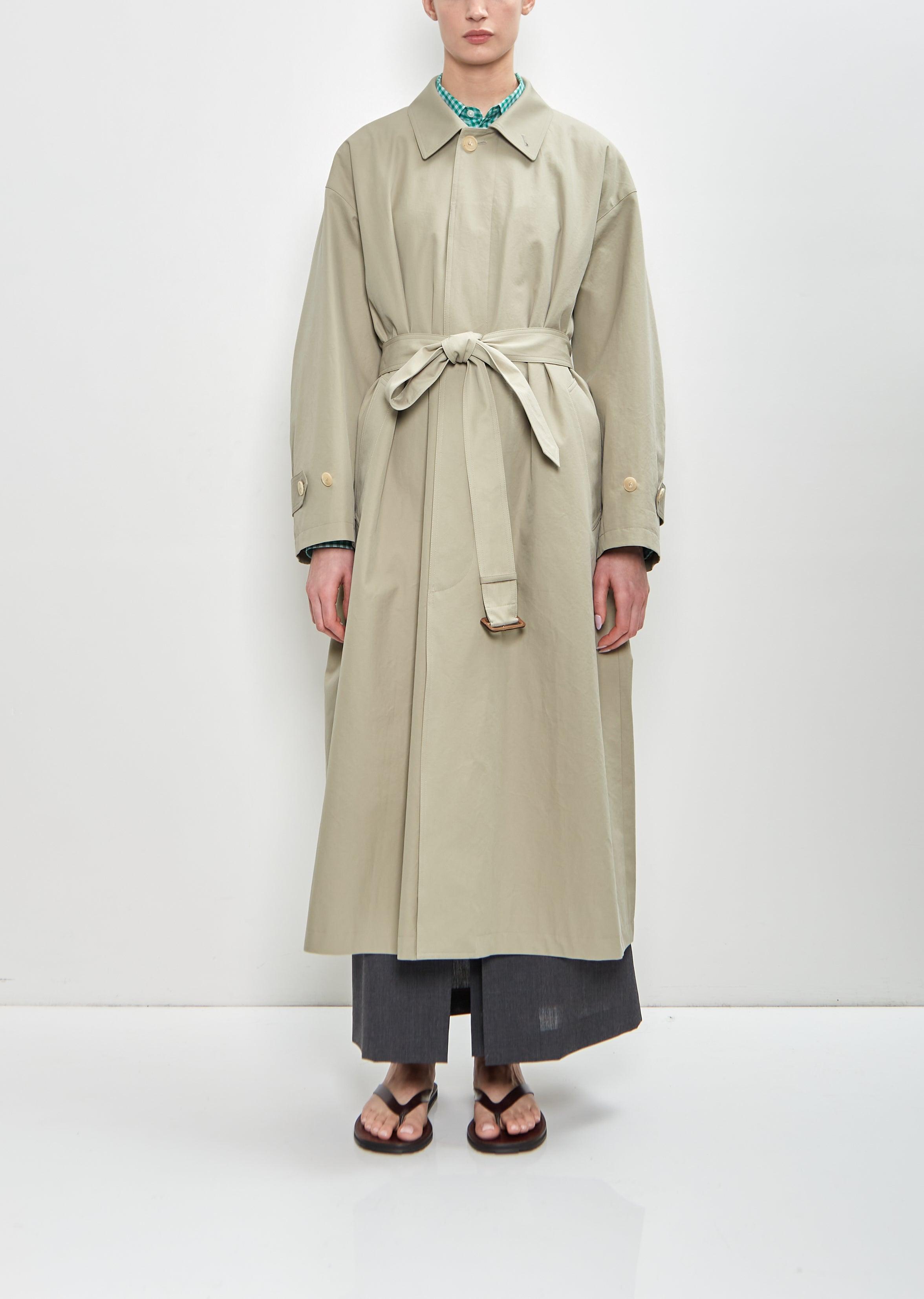 AURALEE Washed Finx Gabardine Soutien Collar Coat in White | Lyst