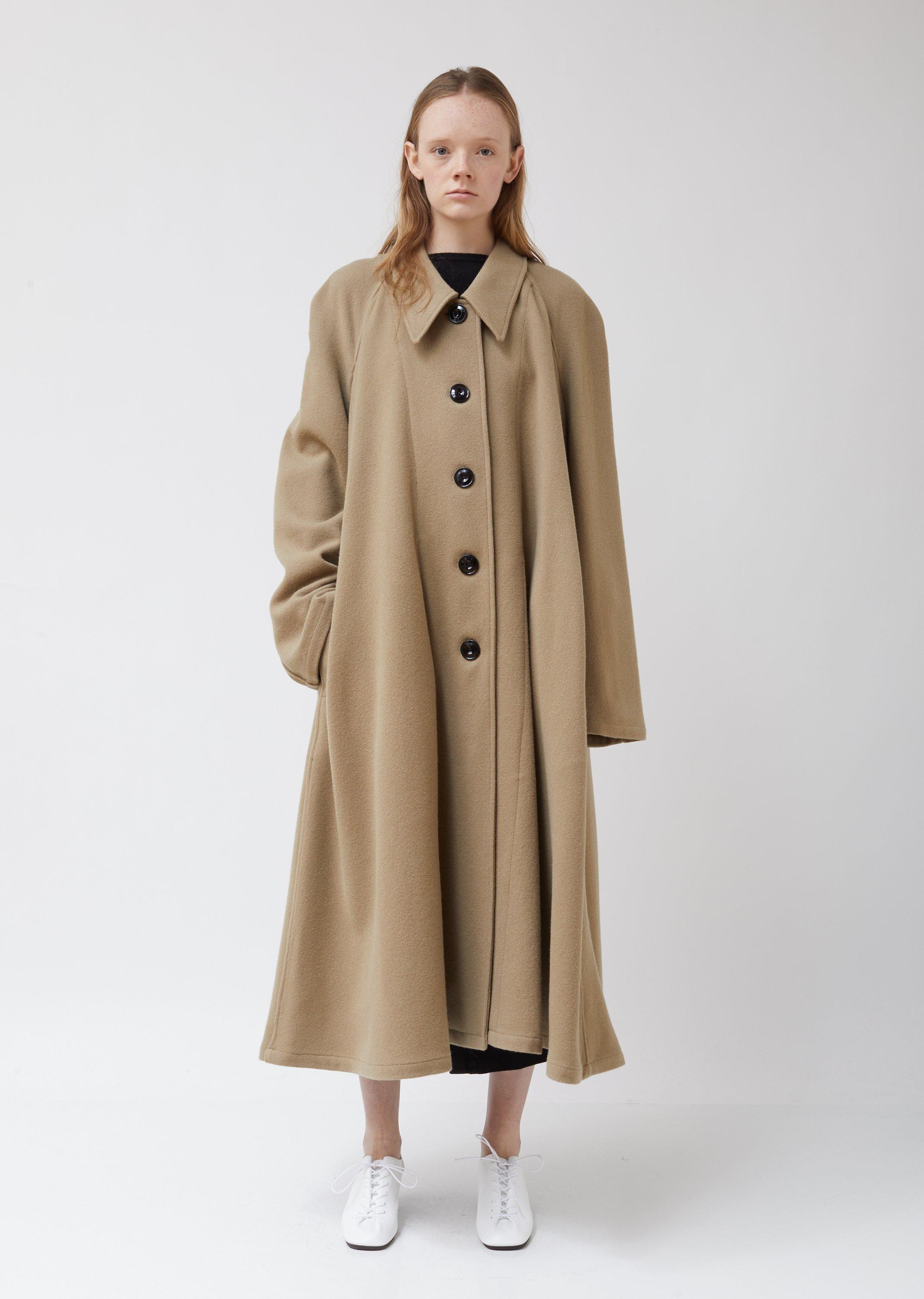 Lemaire Wool Belted Overcoat | Lyst