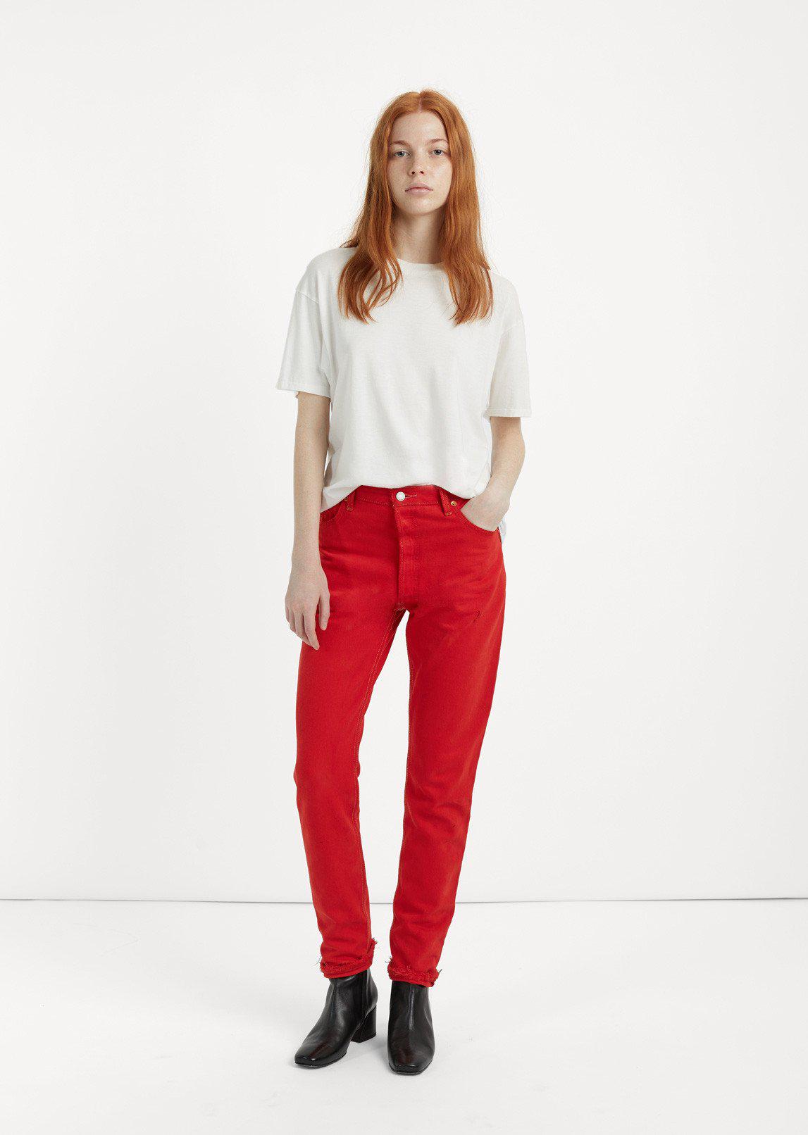 RE/DONE Denim Levi's High Rise Red Jean - Lyst