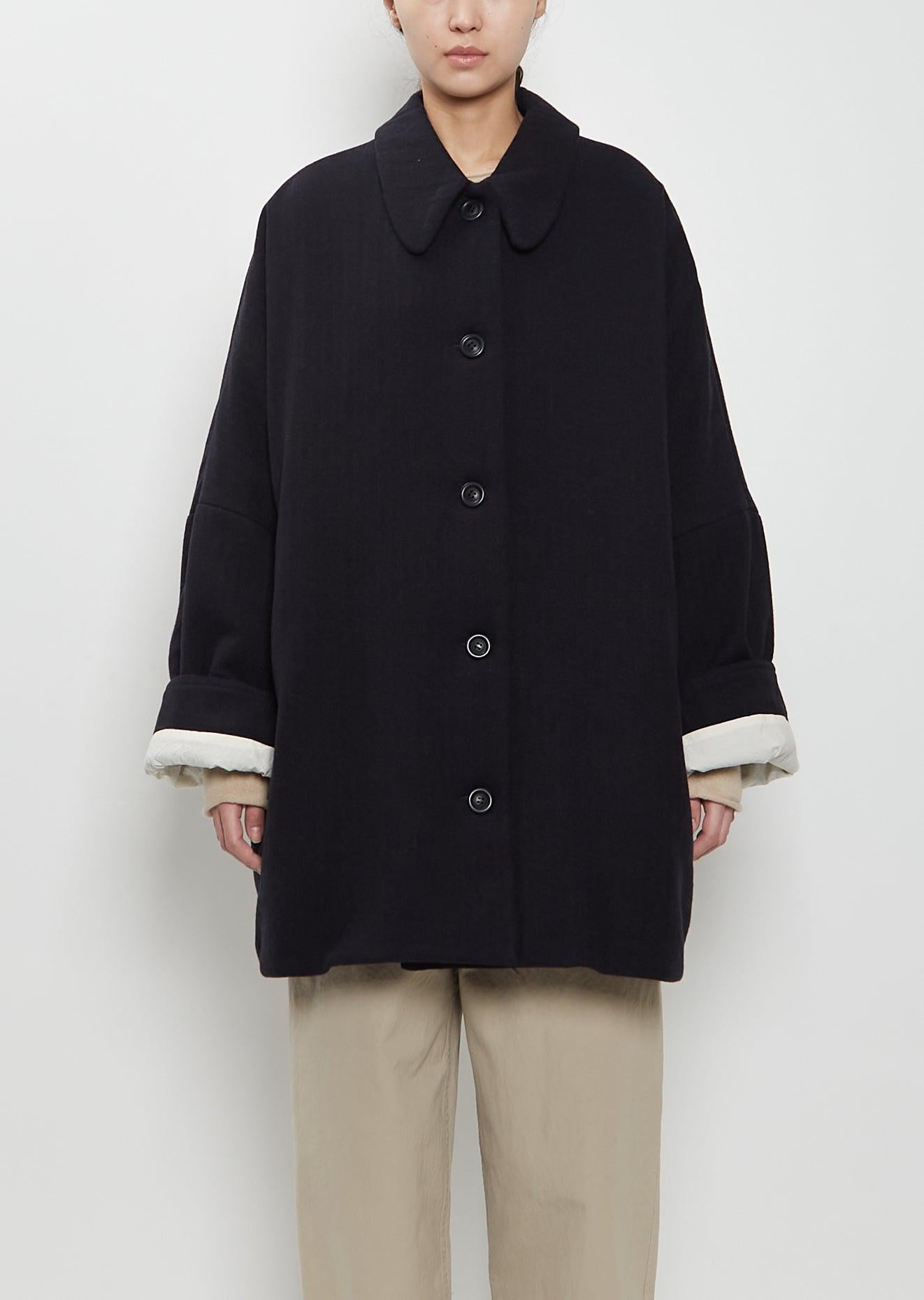 Casey Casey Triangle Cashmere Wool Coat in Blue | Lyst