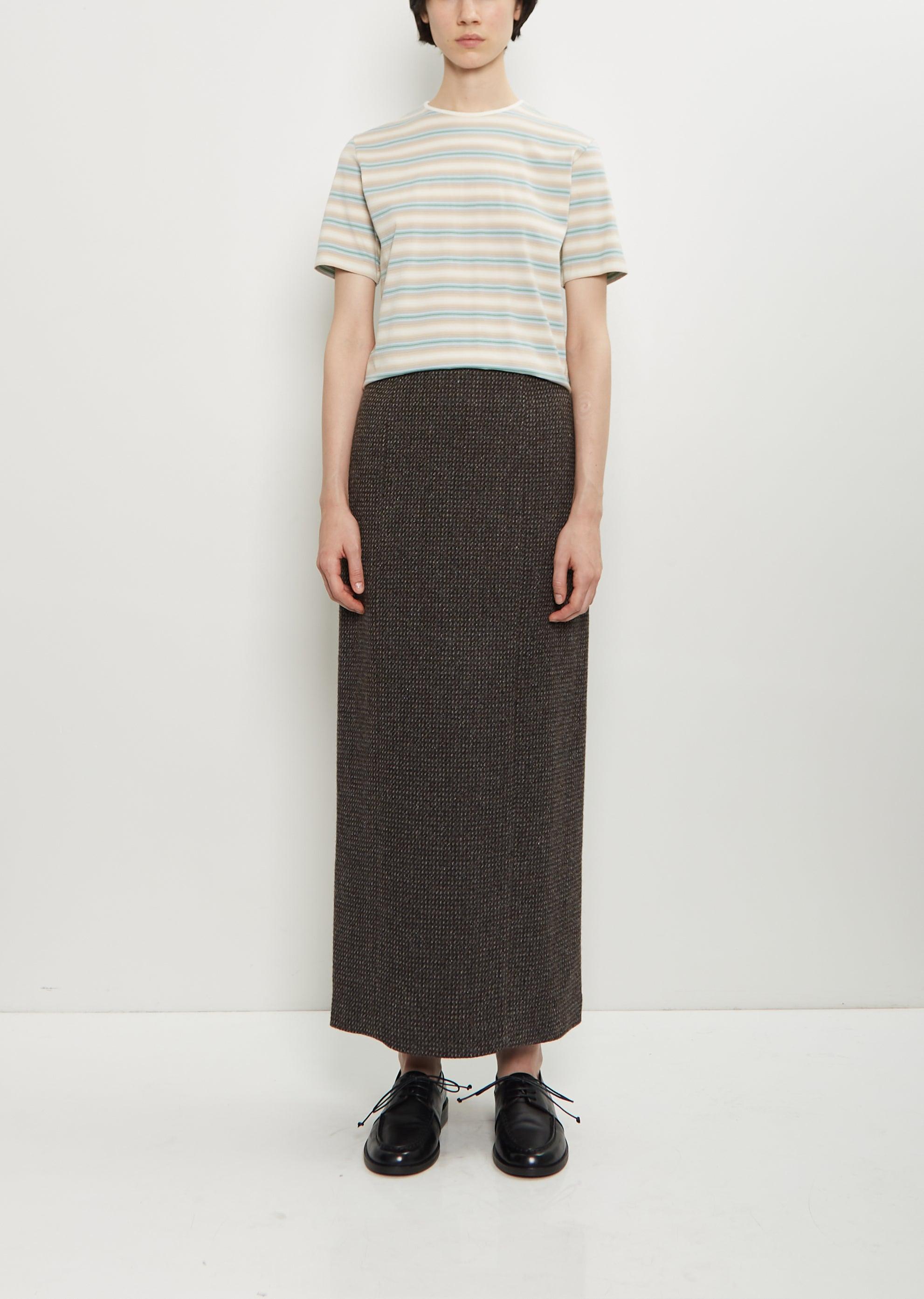 AURALEE STRIPE LONG SKIRT パープルストライプ AURALEE Washed Finx Twill Stripe Long Skirt Purple Women's
