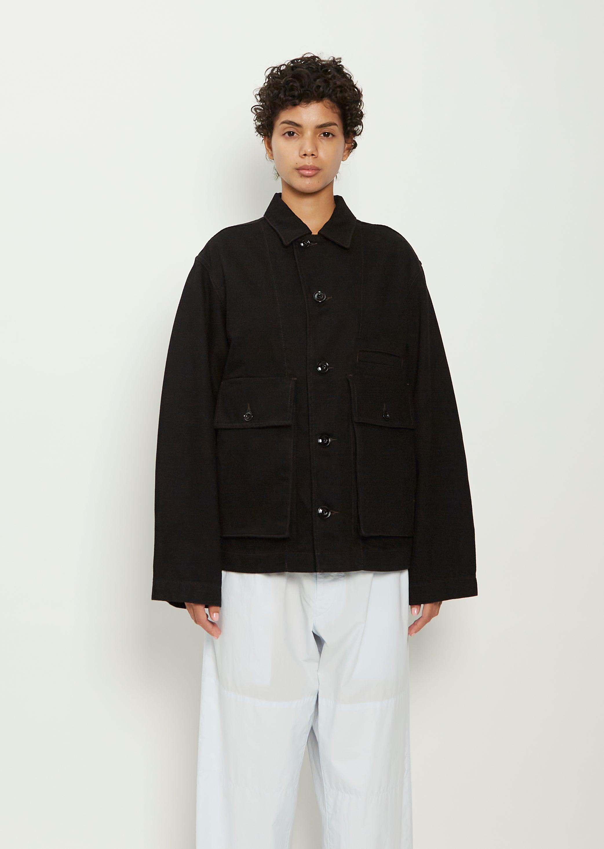 Lemaire Unisex Boxy Cotton Jacket in Black | Lyst