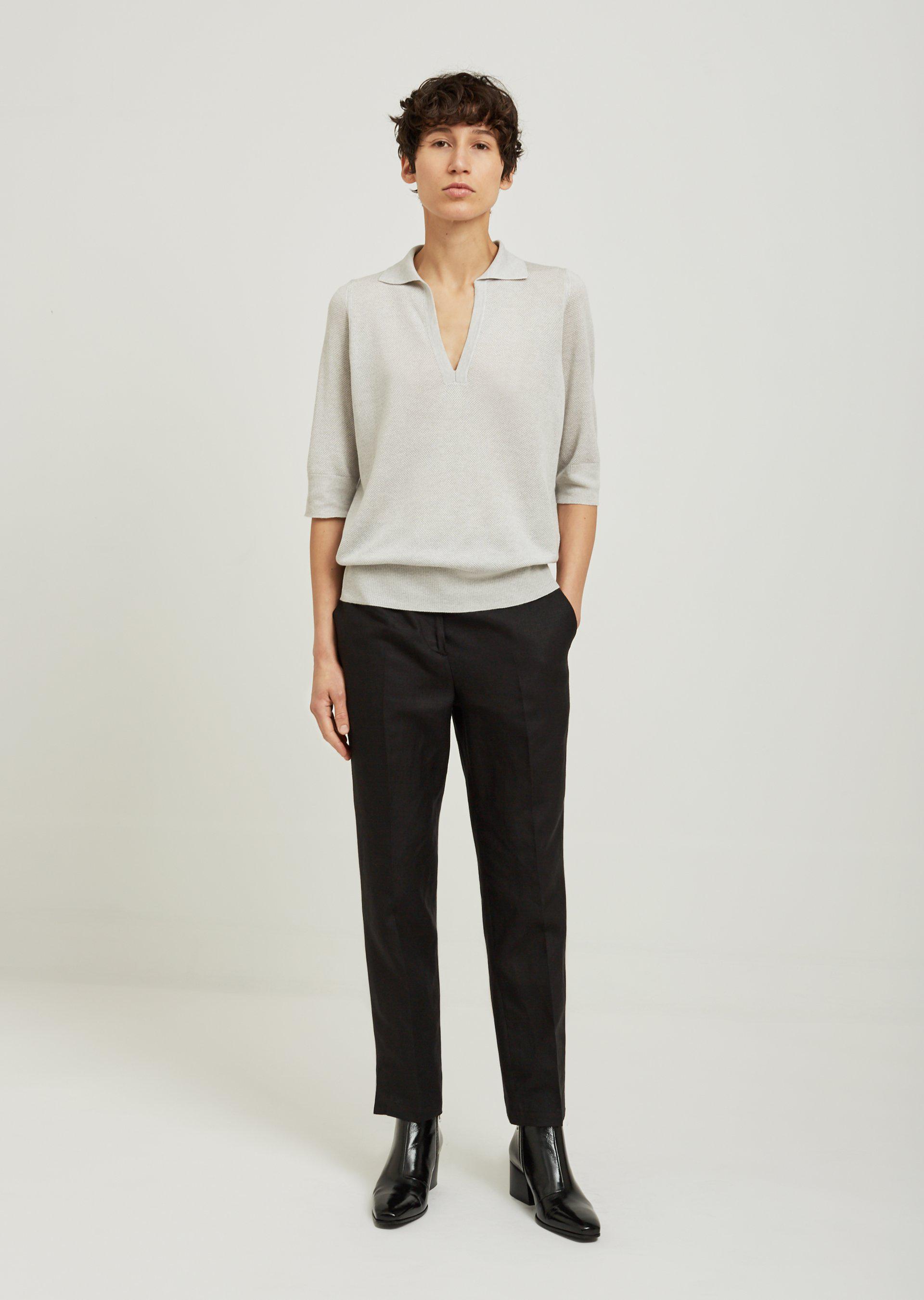 Margaret Howell Pique Open Collar Silk 
