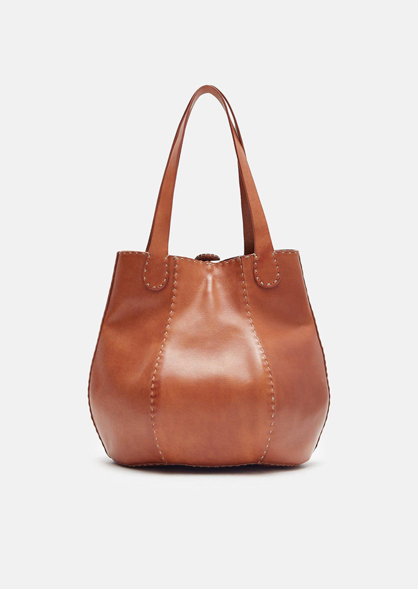 Henry Cuir Leather Idole Bucket Bag In Brown Lyst