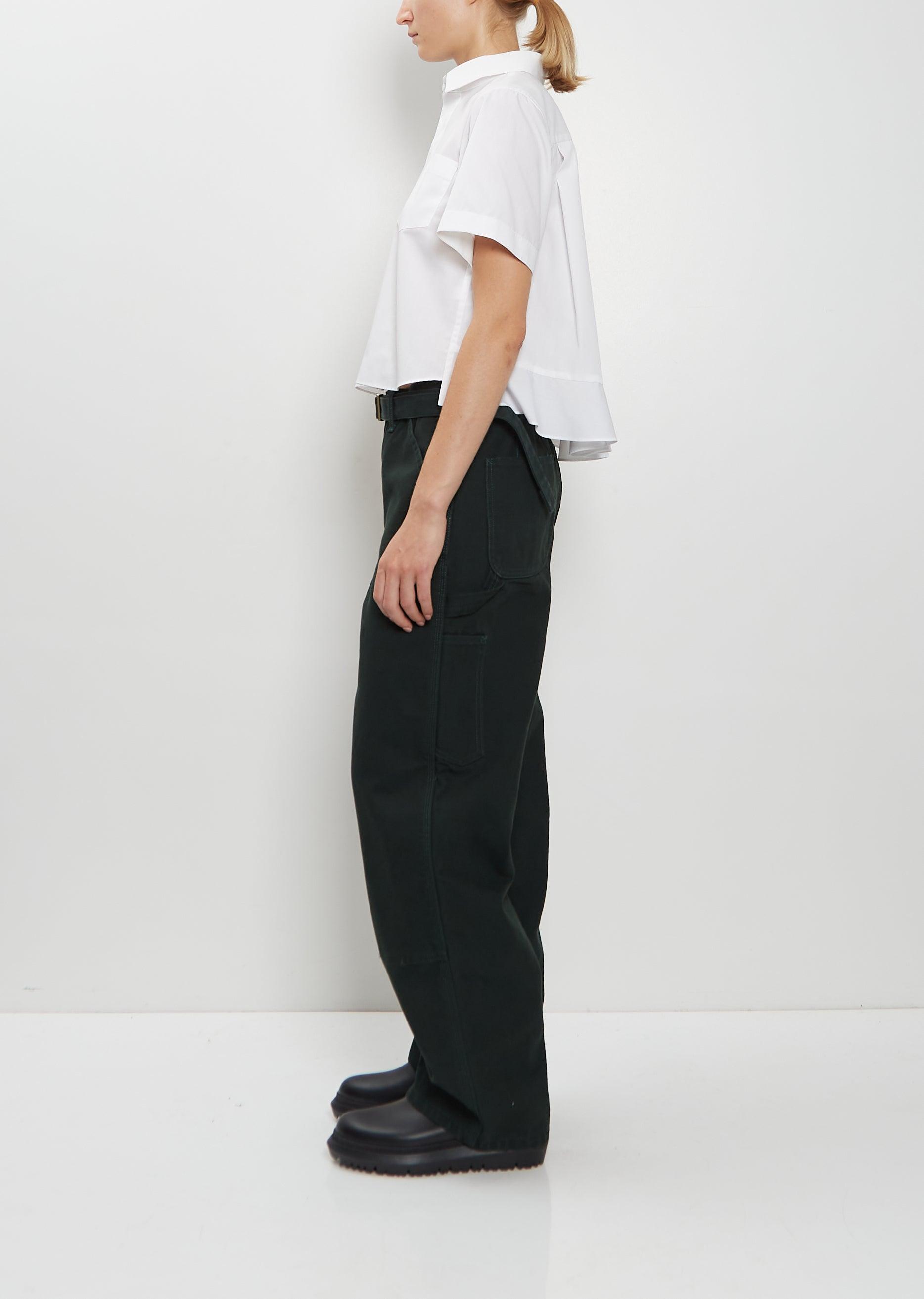 SACAI X CARHARTT WIP Washed Cotton Canvas Duck Pants in White
