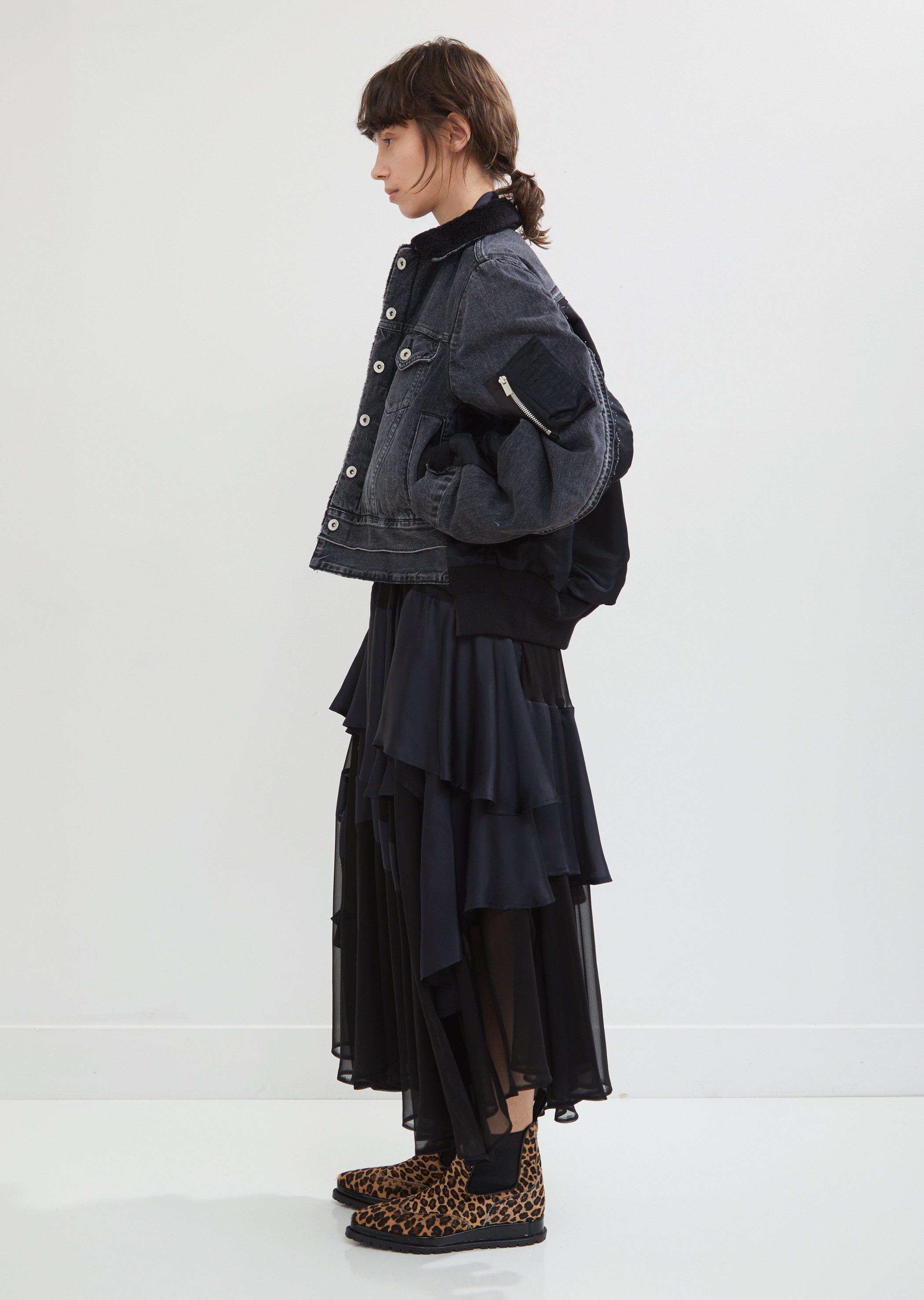 sacai denim bomber jacket