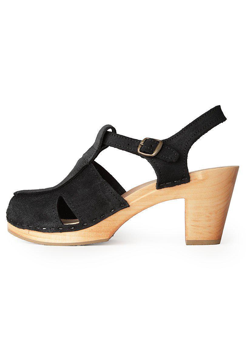 clog heels with strap