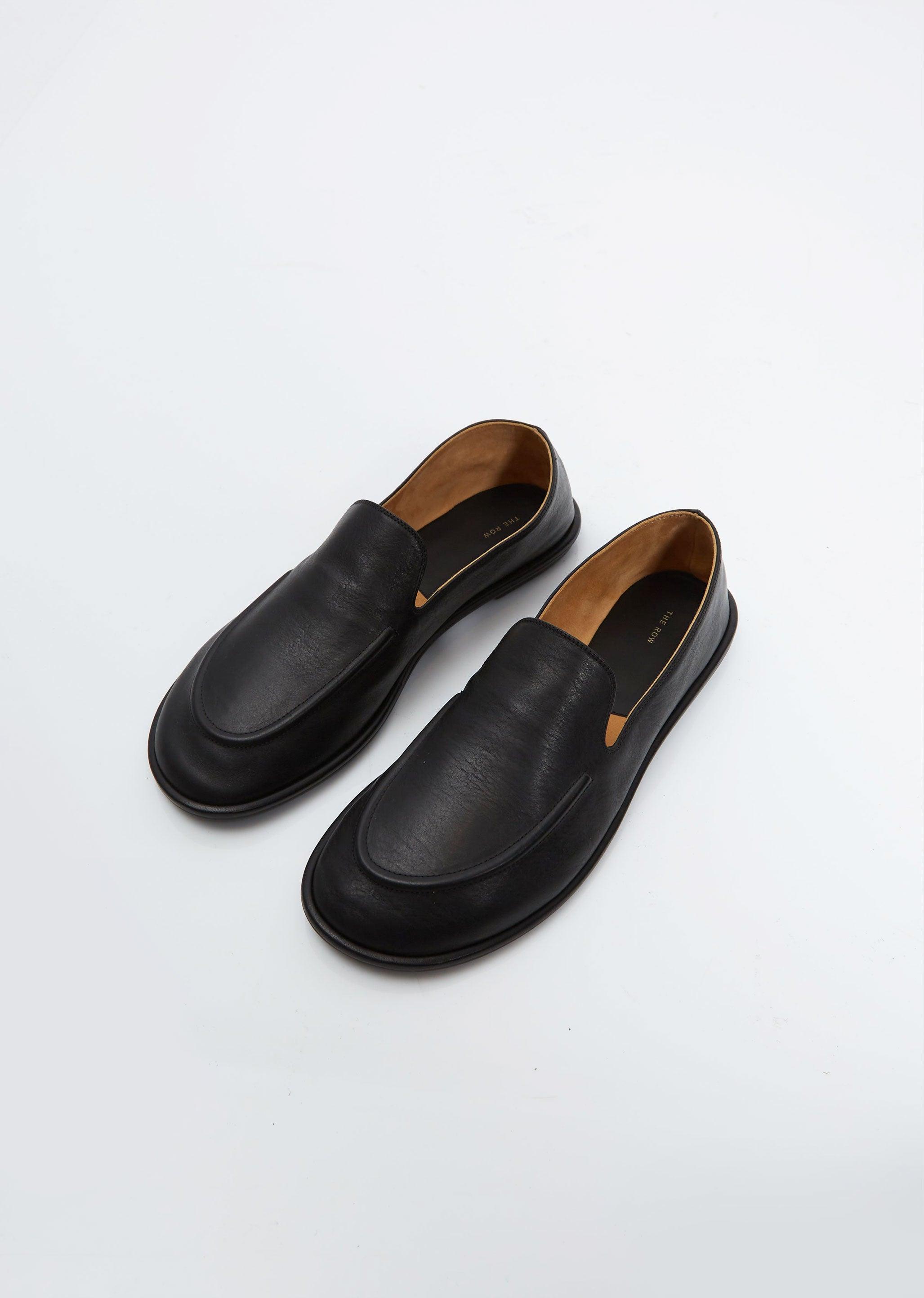 The Row Leather Canal Loafer in Black | Lyst
