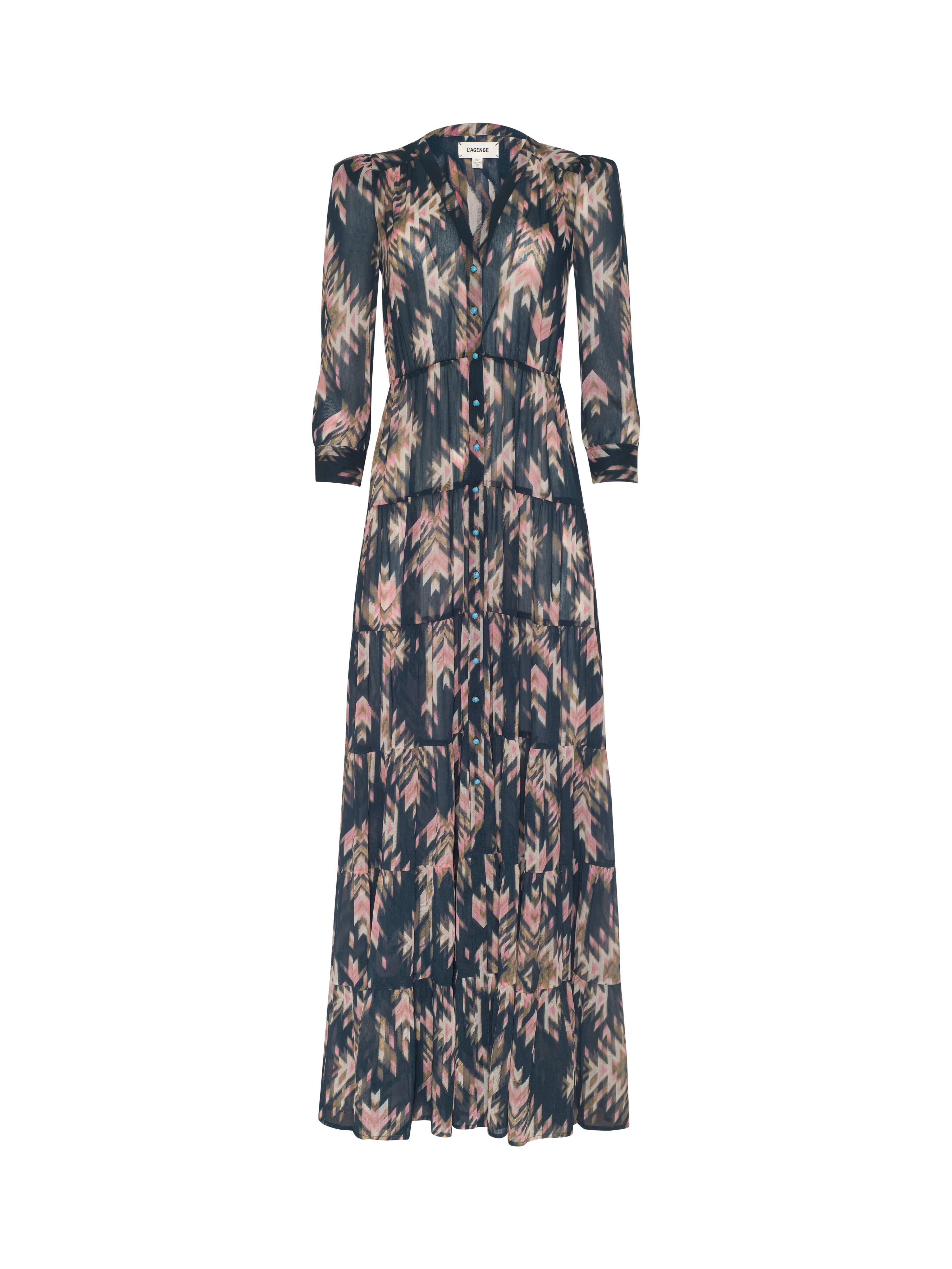 l'agence seraphina tiered maxi dress L'agence Seraphina Lace Maxi Dress