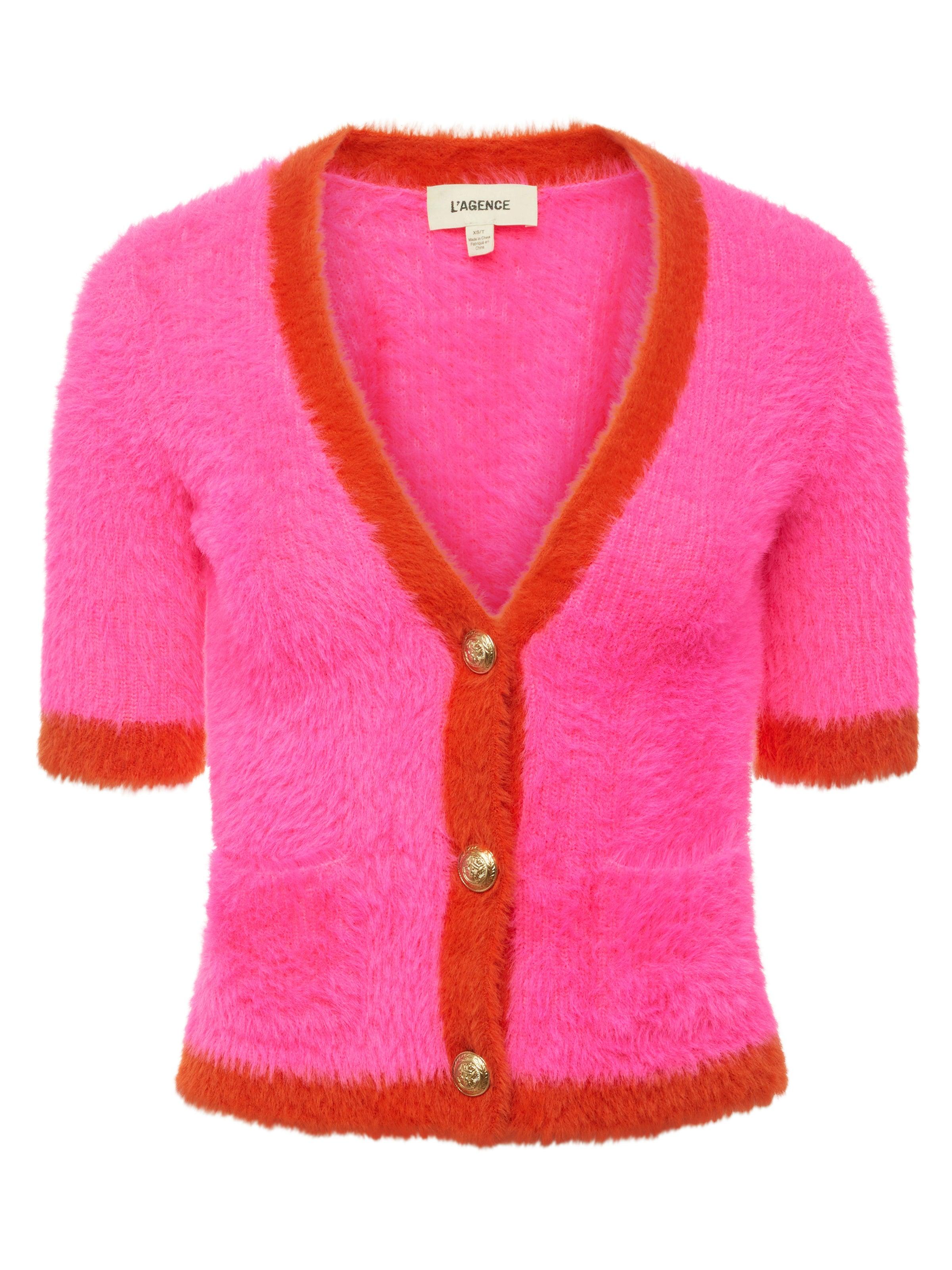 Cardigan in Susie Pink | Lyst L\'Agence