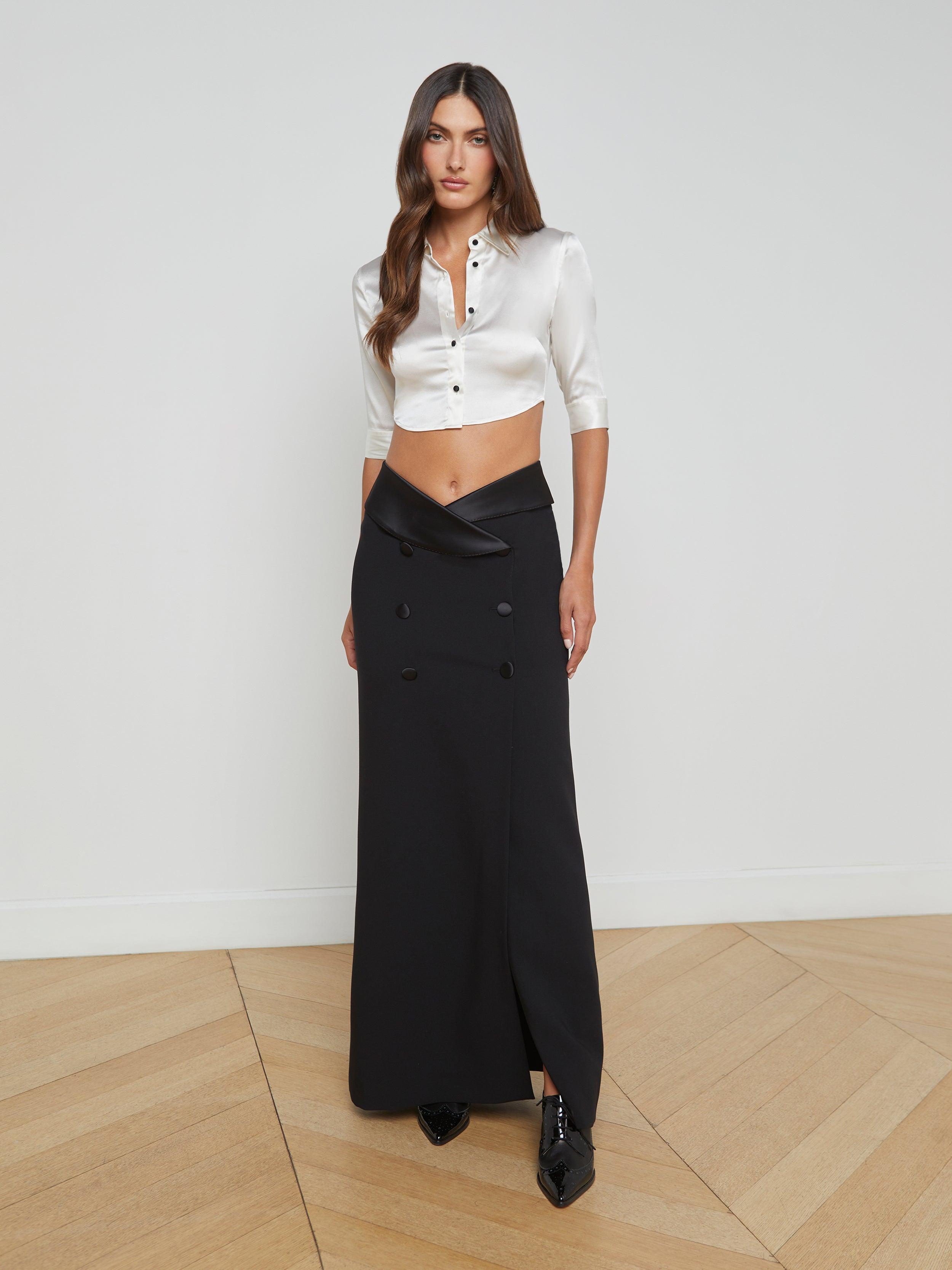【IRENE】 Tuxedo Maxi Skirt L'AGENCE Diara Tuxedo Maxi Skirt | Nordstromrack