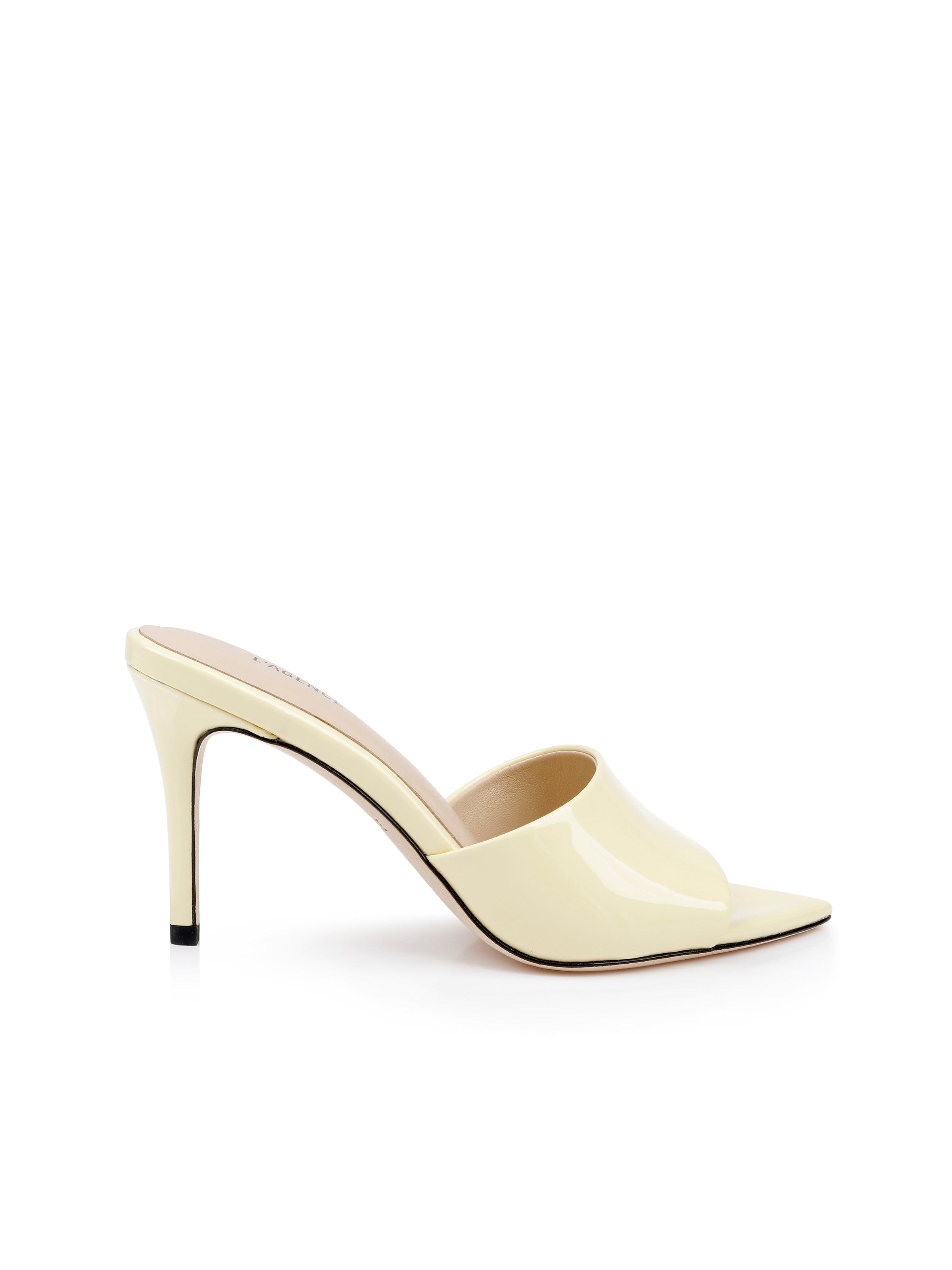 L'Agence Lolita Leather Open-Toe Mule in Natural Lyst UK