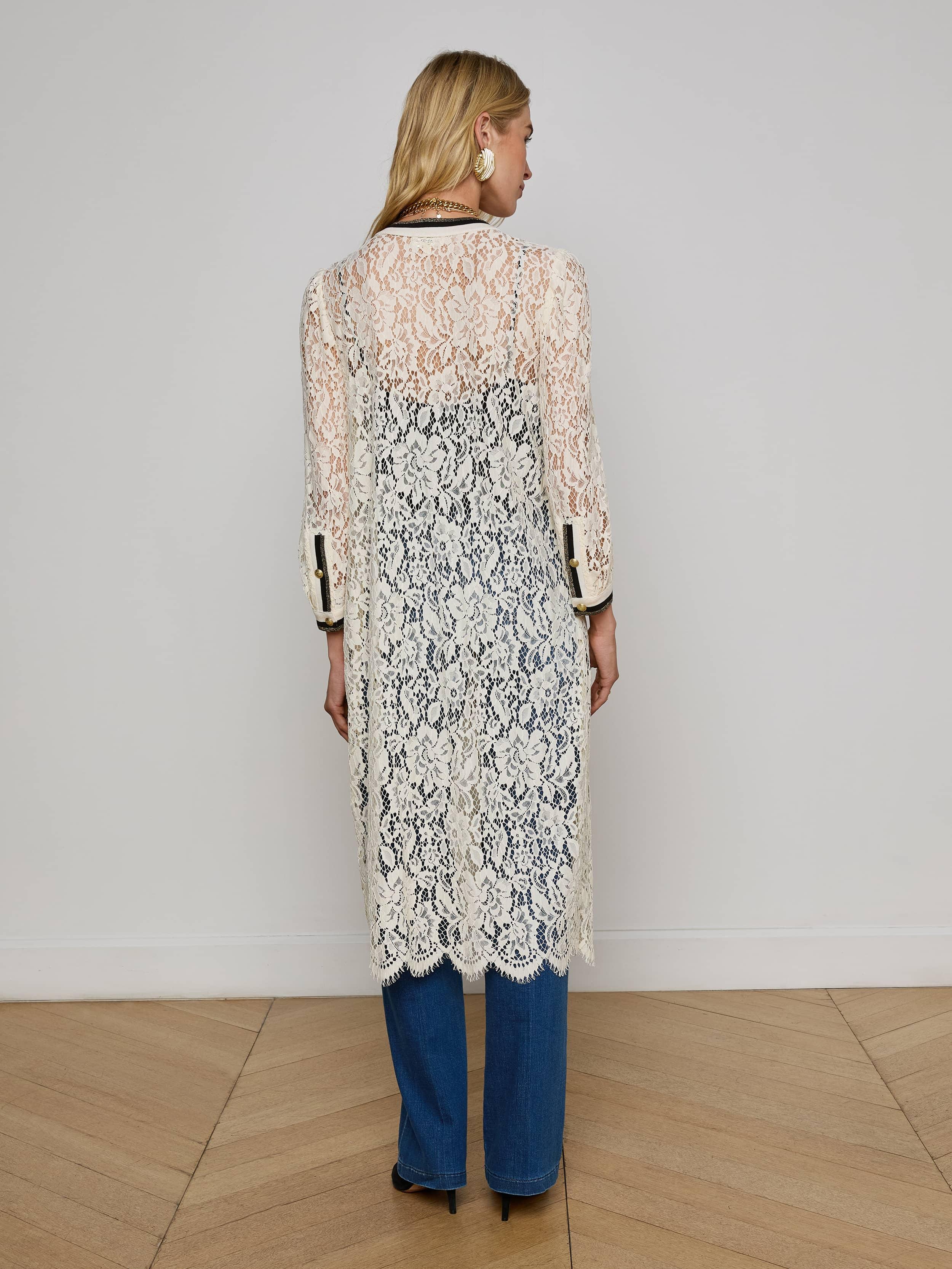chinese dress ladies Women's Sexy Floral Lace See Through Maternity Dress Lace Cardigan for  Photo Shoot Beige at Amazon Women's Clothing store main image 1