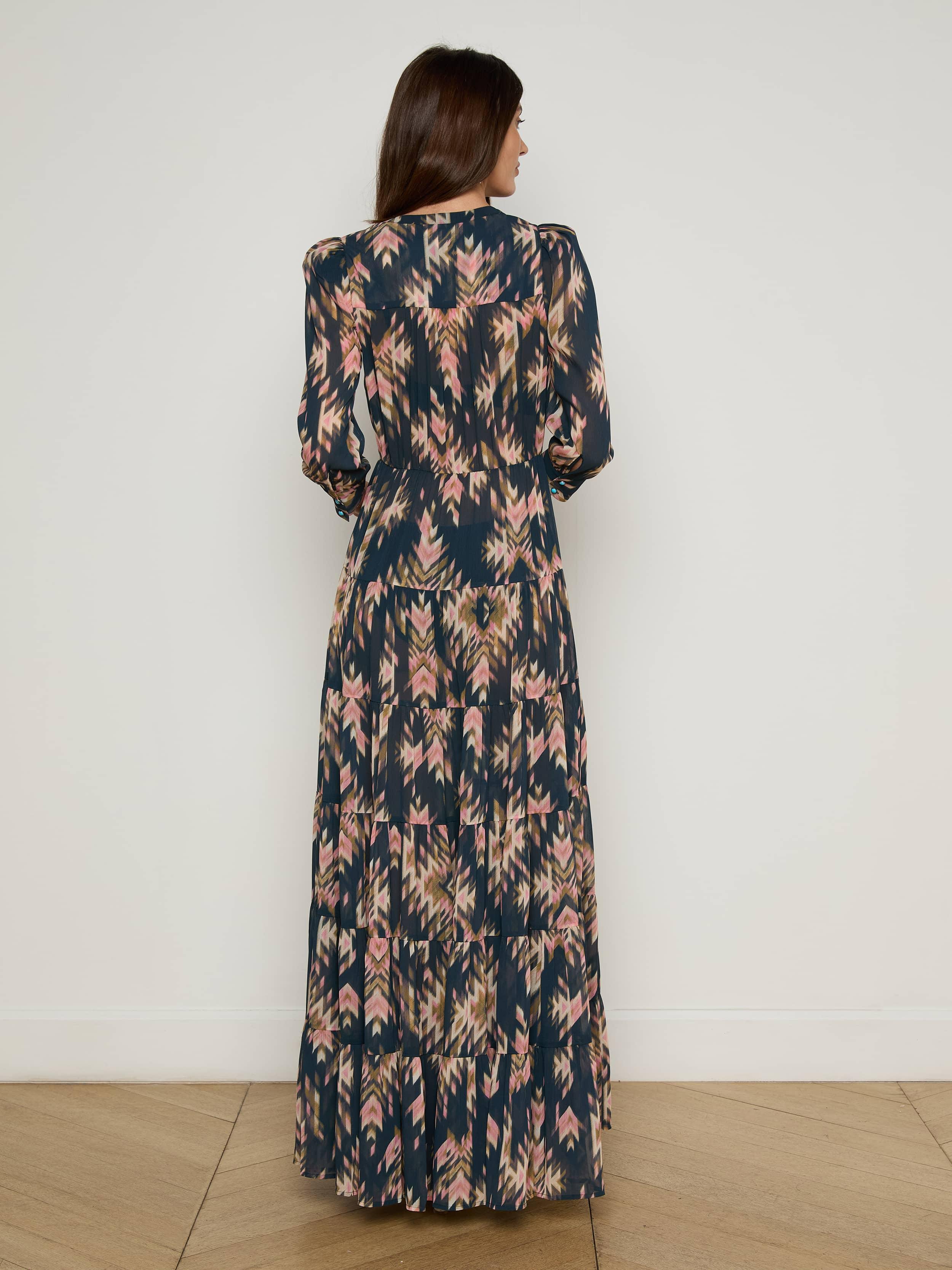 l'agence seraphina tiered maxi dress L'AGENCE Seraphina Tiered Maxi Dress