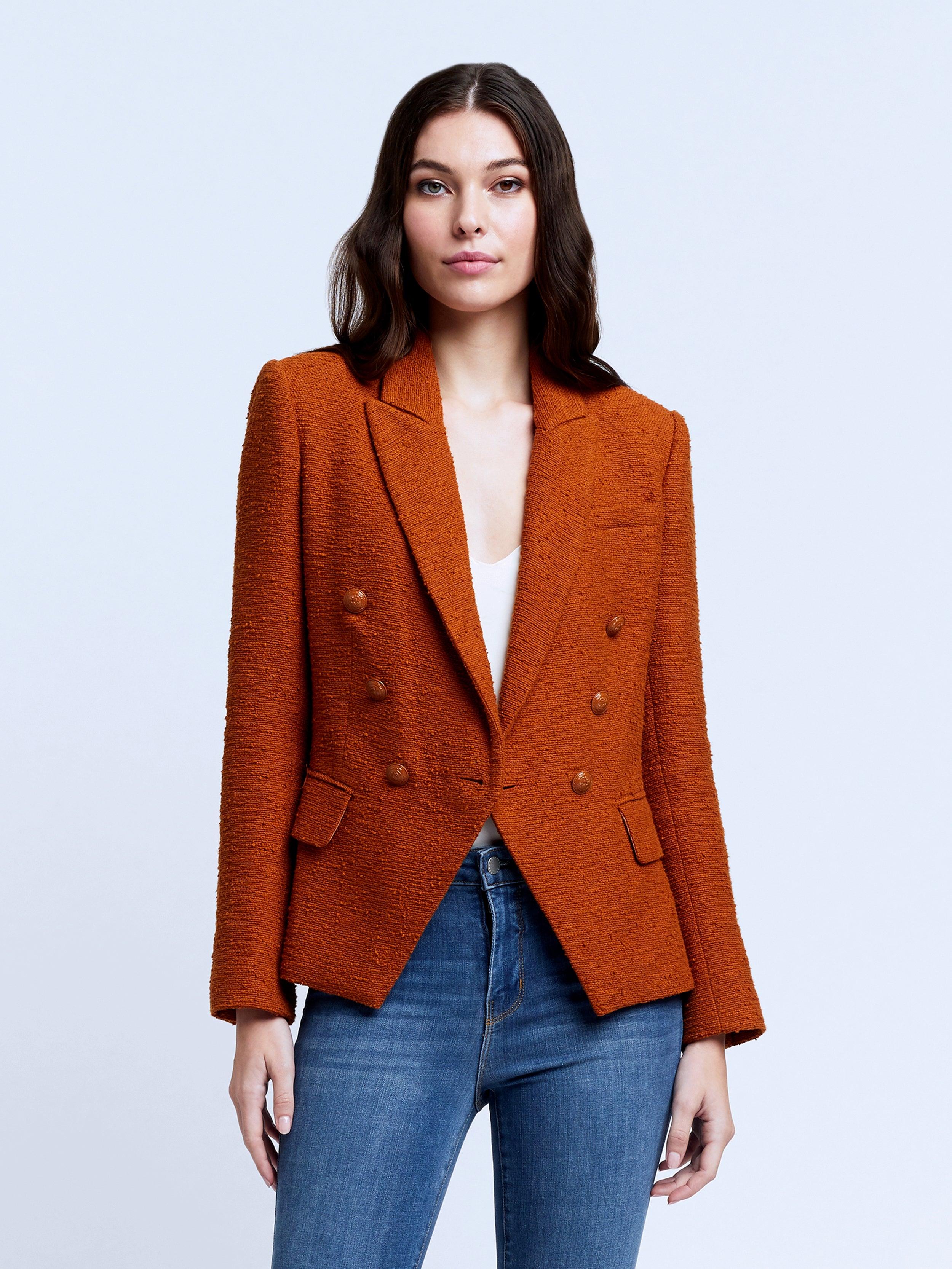 L'Agence Kenzie Tweed Blazer | Lyst