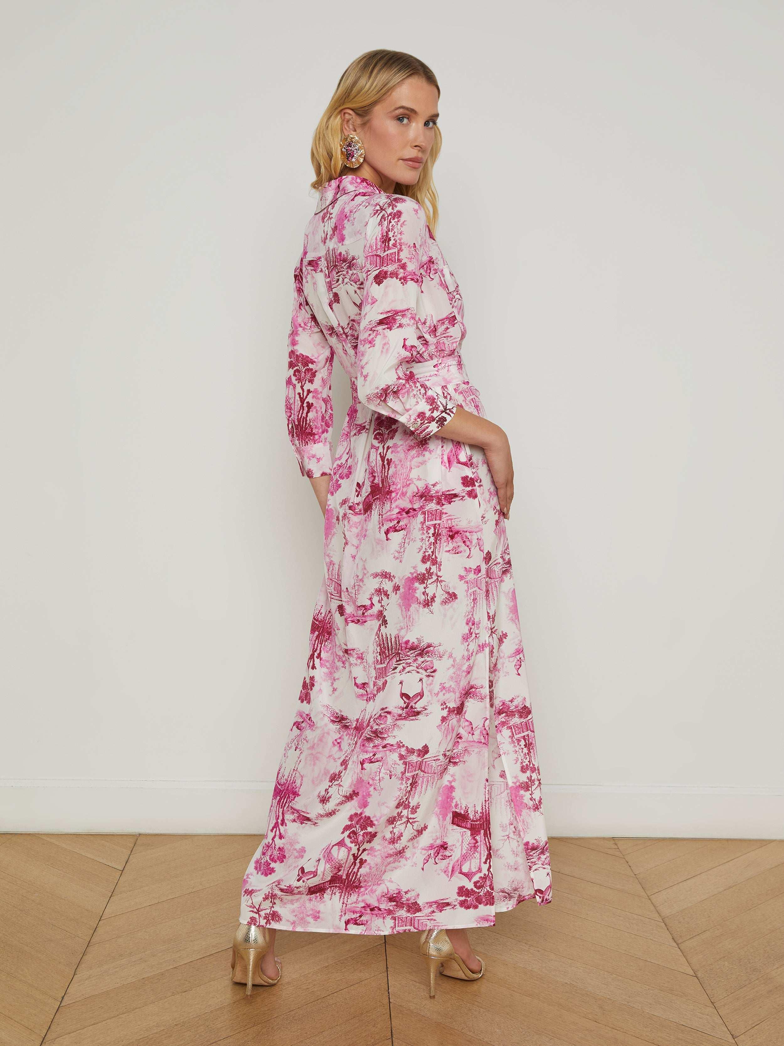 l'agence cameron silk shirt dress L'Agence Cameron Long Shirt Dress Pre-Loved 100% Silk