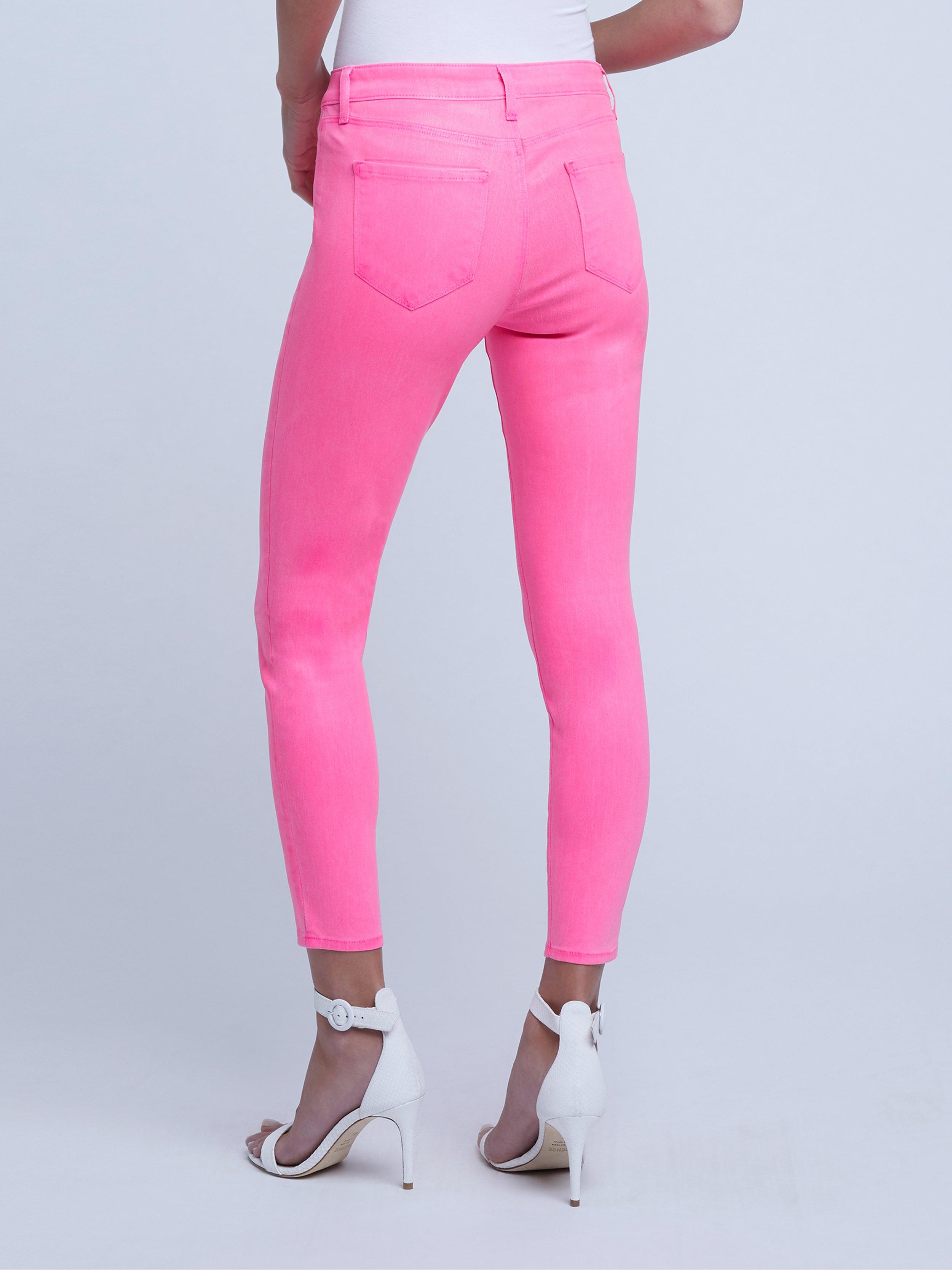 Jeans, Pink Custom Hand Painted Monogram Skinny Jeans