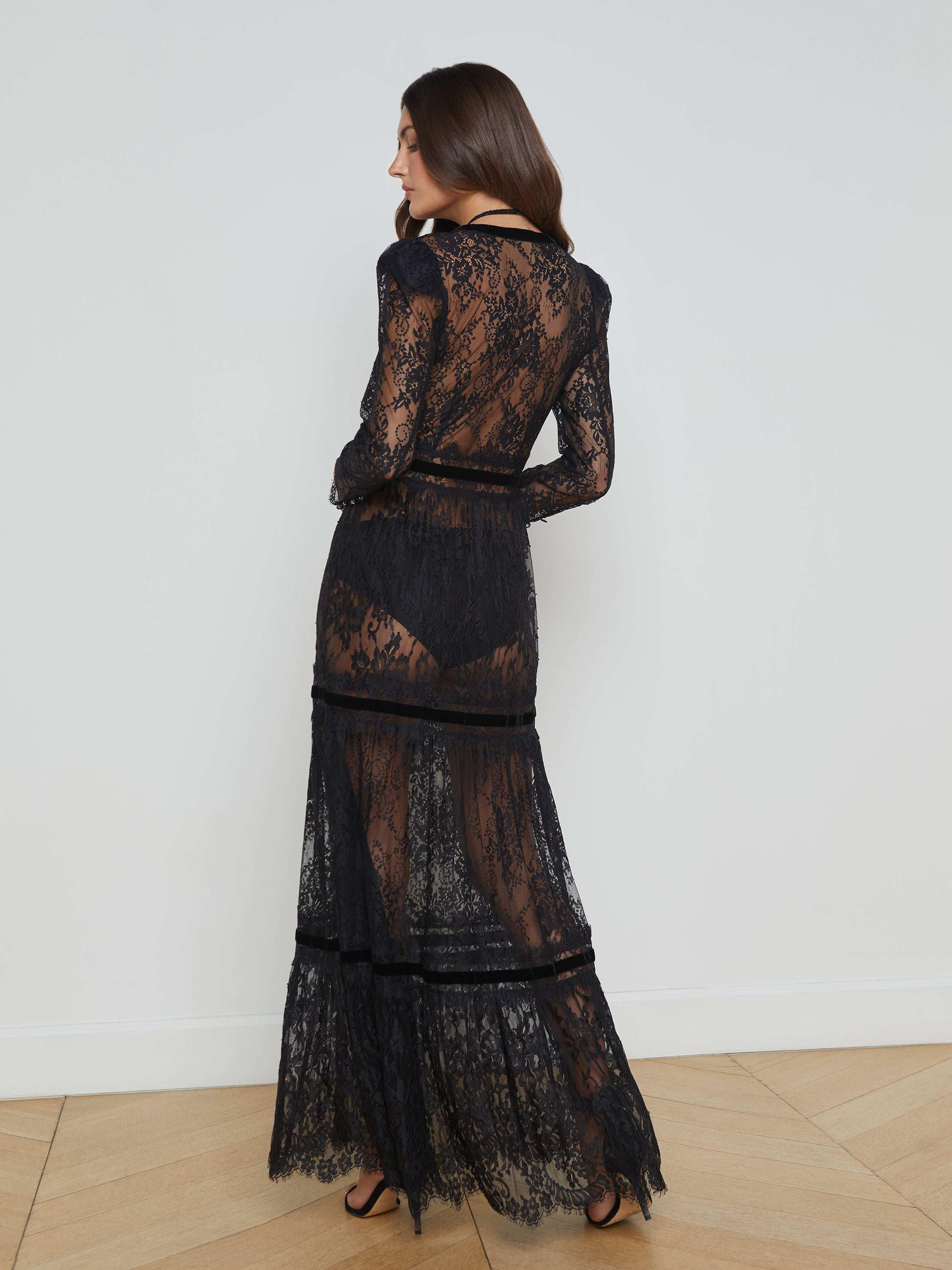 L'Agence Poe Lace Dress in White | Lyst L'Agence Poe Lace Dress in White | Lyst