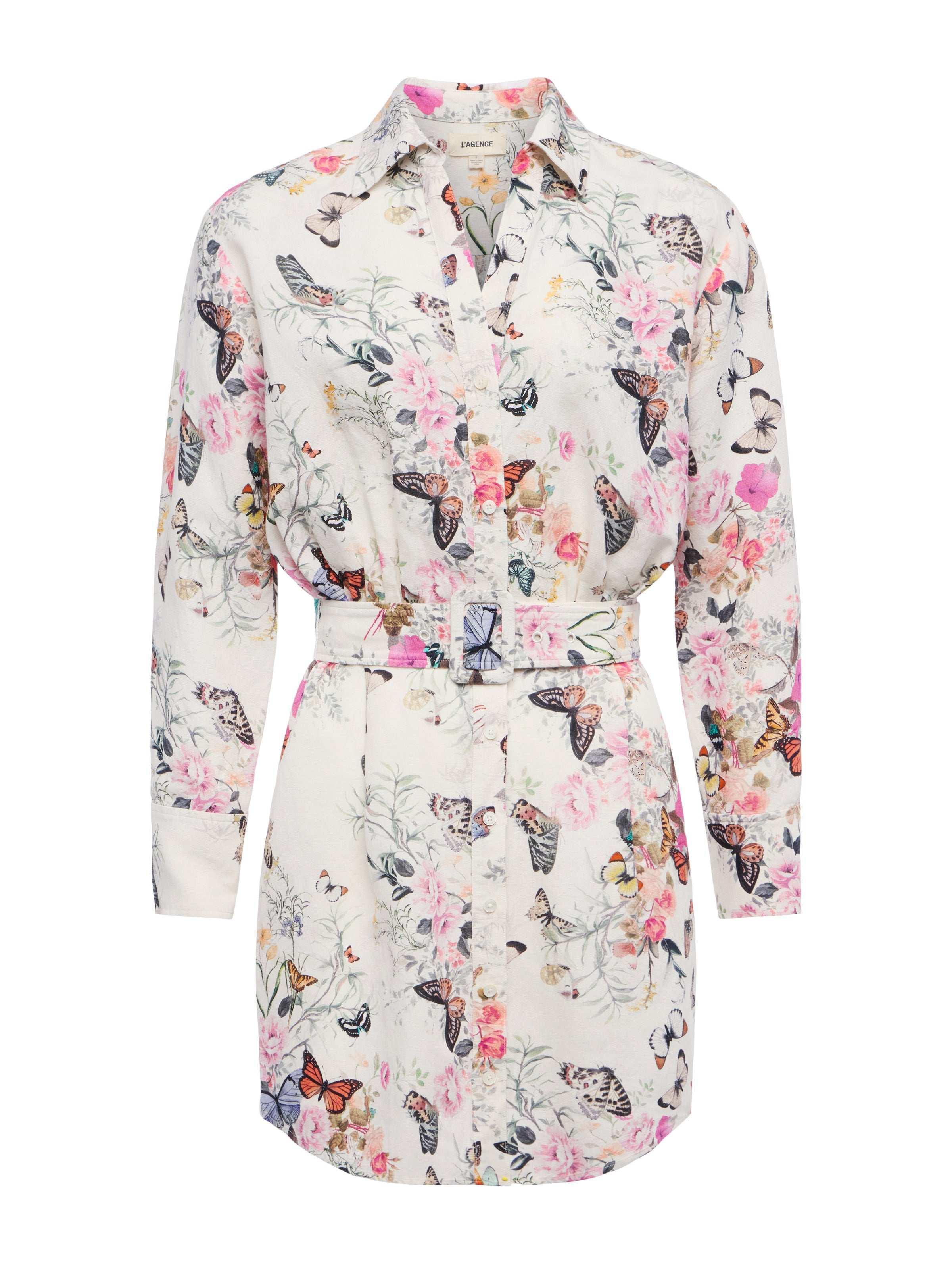 v neck linen mini dress YVON
