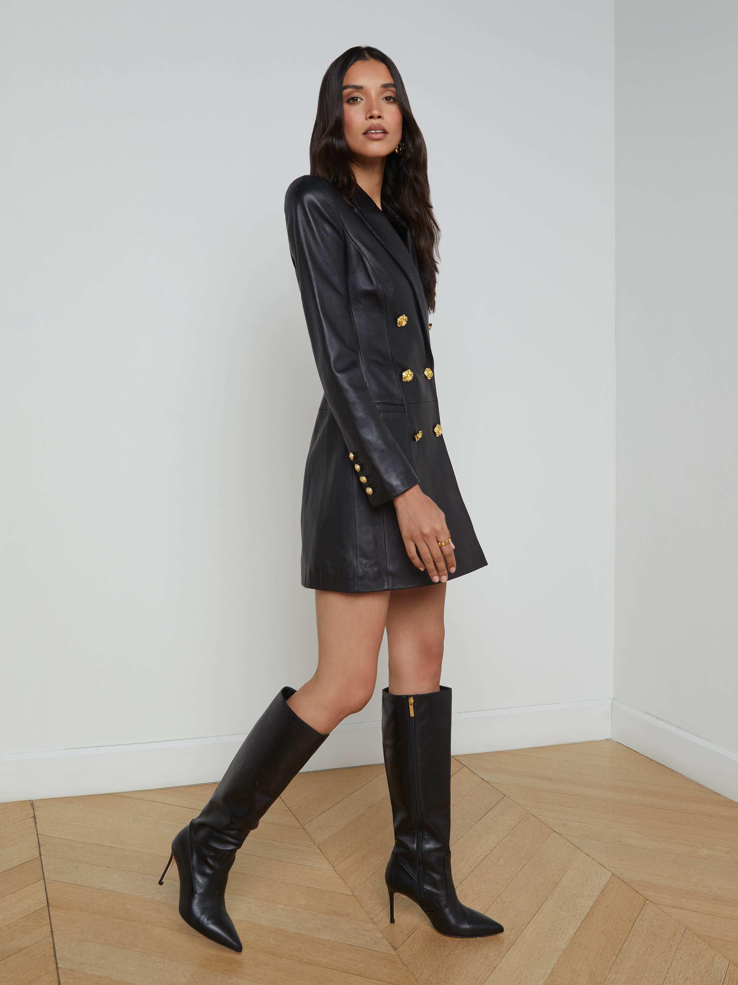 l'agence leather dress Tora Blazer in Black review-inventory