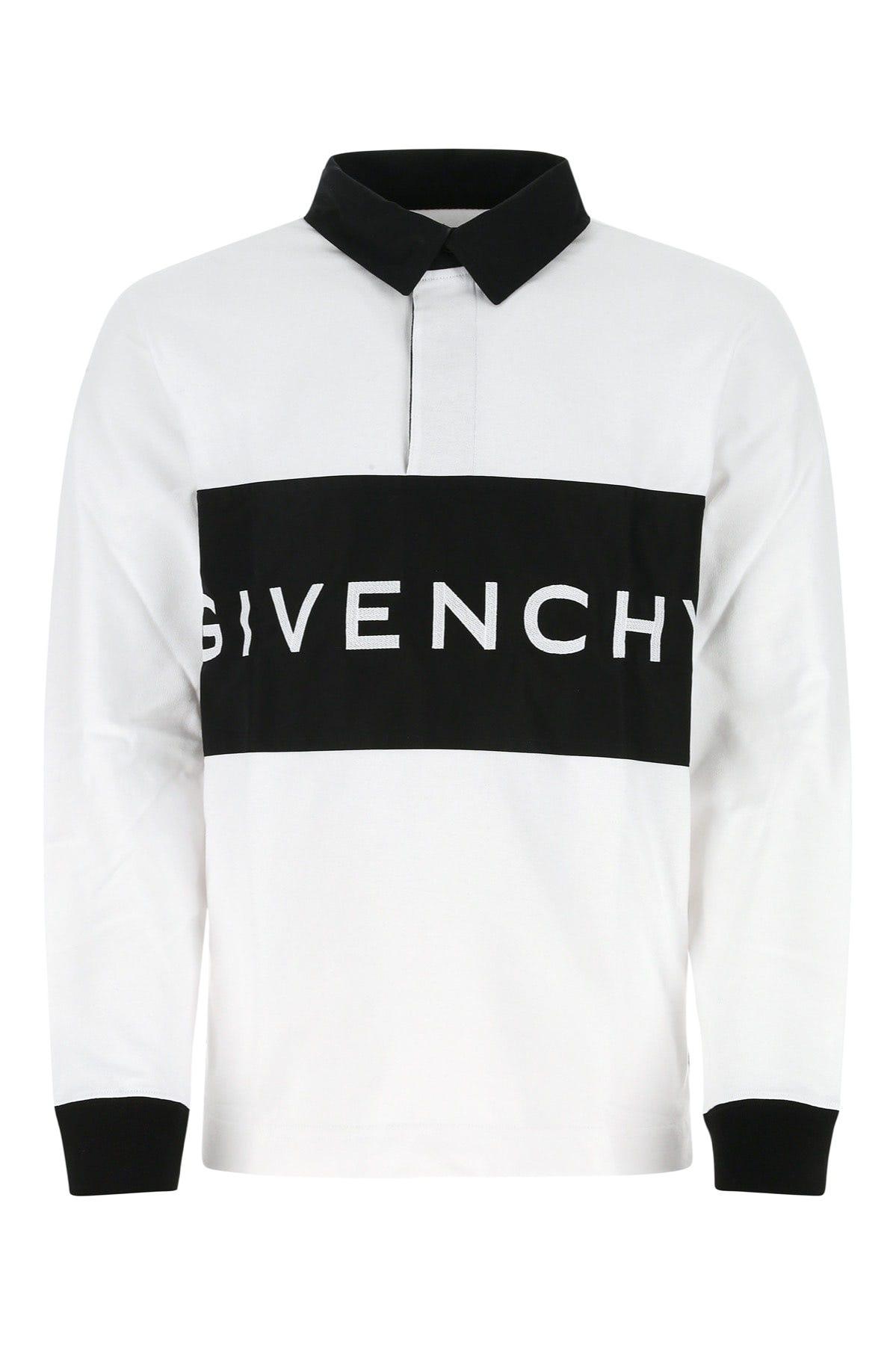 Givenchy Logo-embroidered Cotton-jersey Rugby Polo Shirt in White for Men |  Lyst