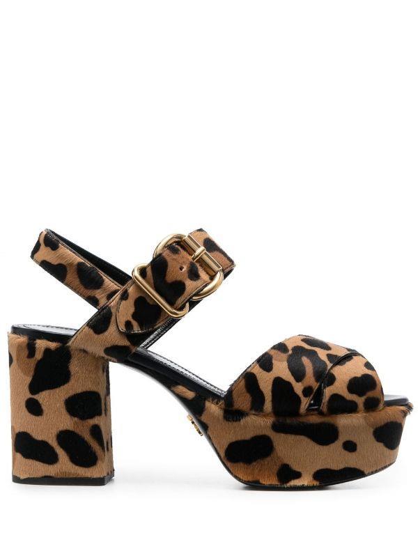 Prada leopard sandals hotsell