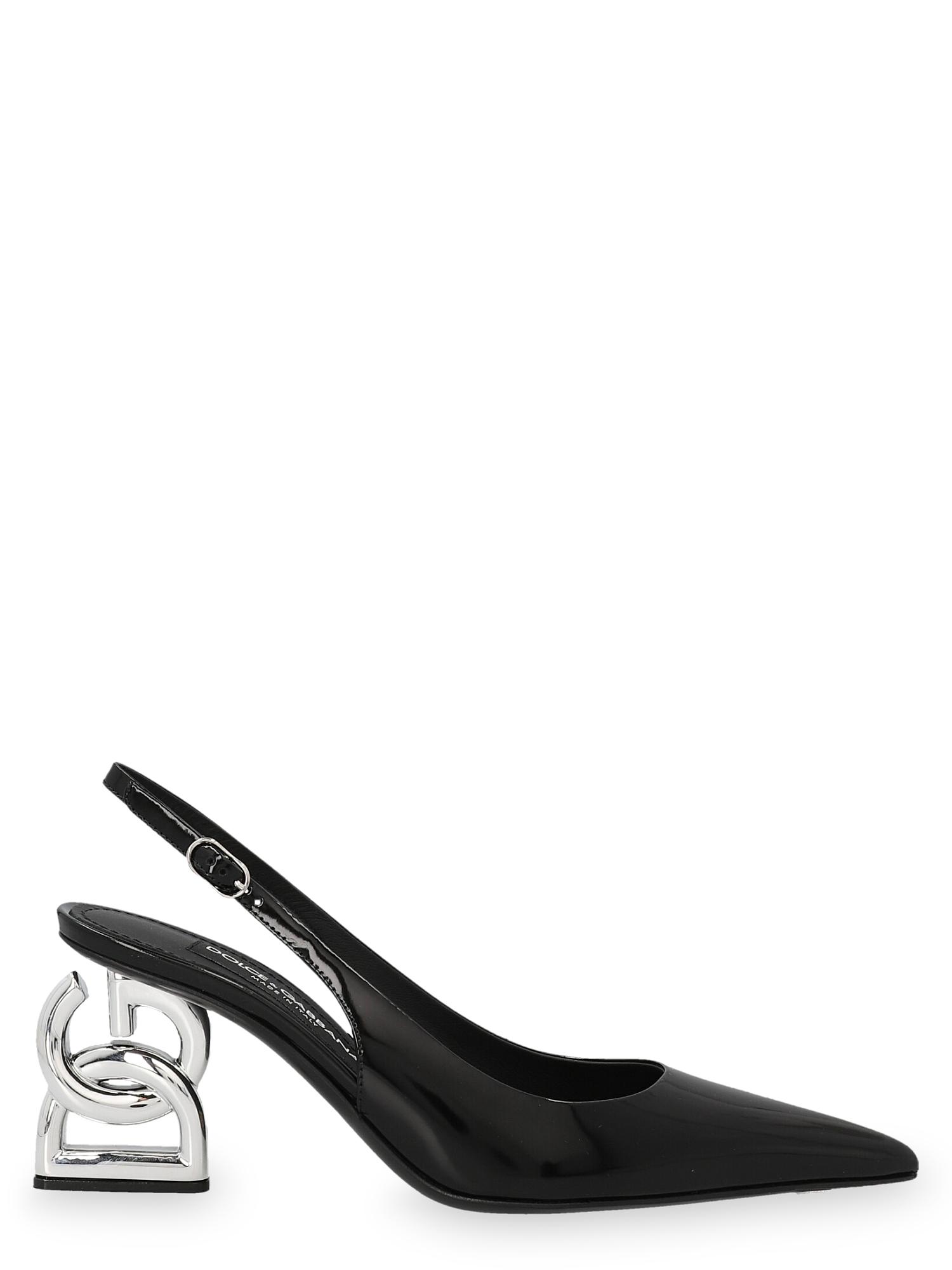 Dolce & Gabbana Logo Heel Slingbacks in Black | Lyst
