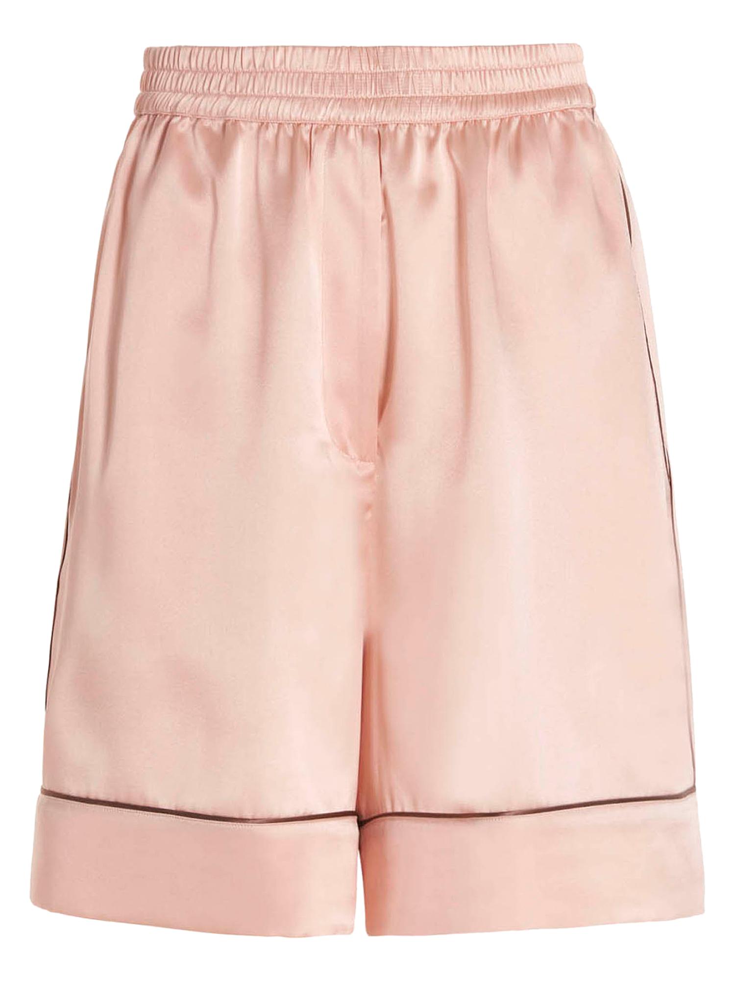Dolce & Gabbana Silk Trousers in Pink | Lyst
