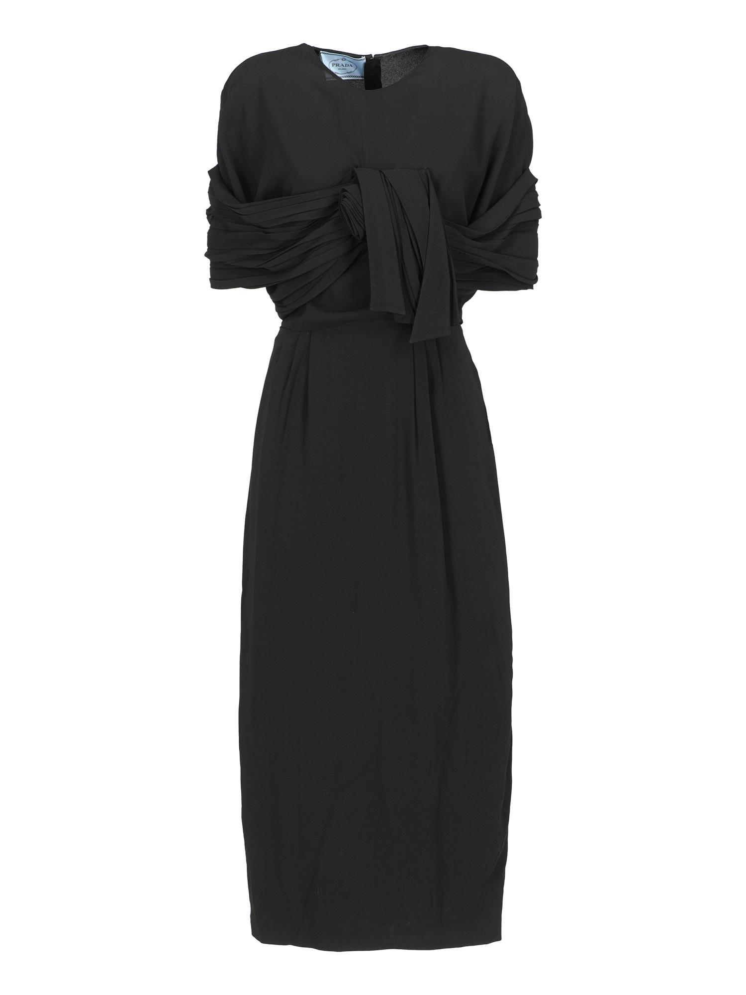 prada synthetic long dresses in black