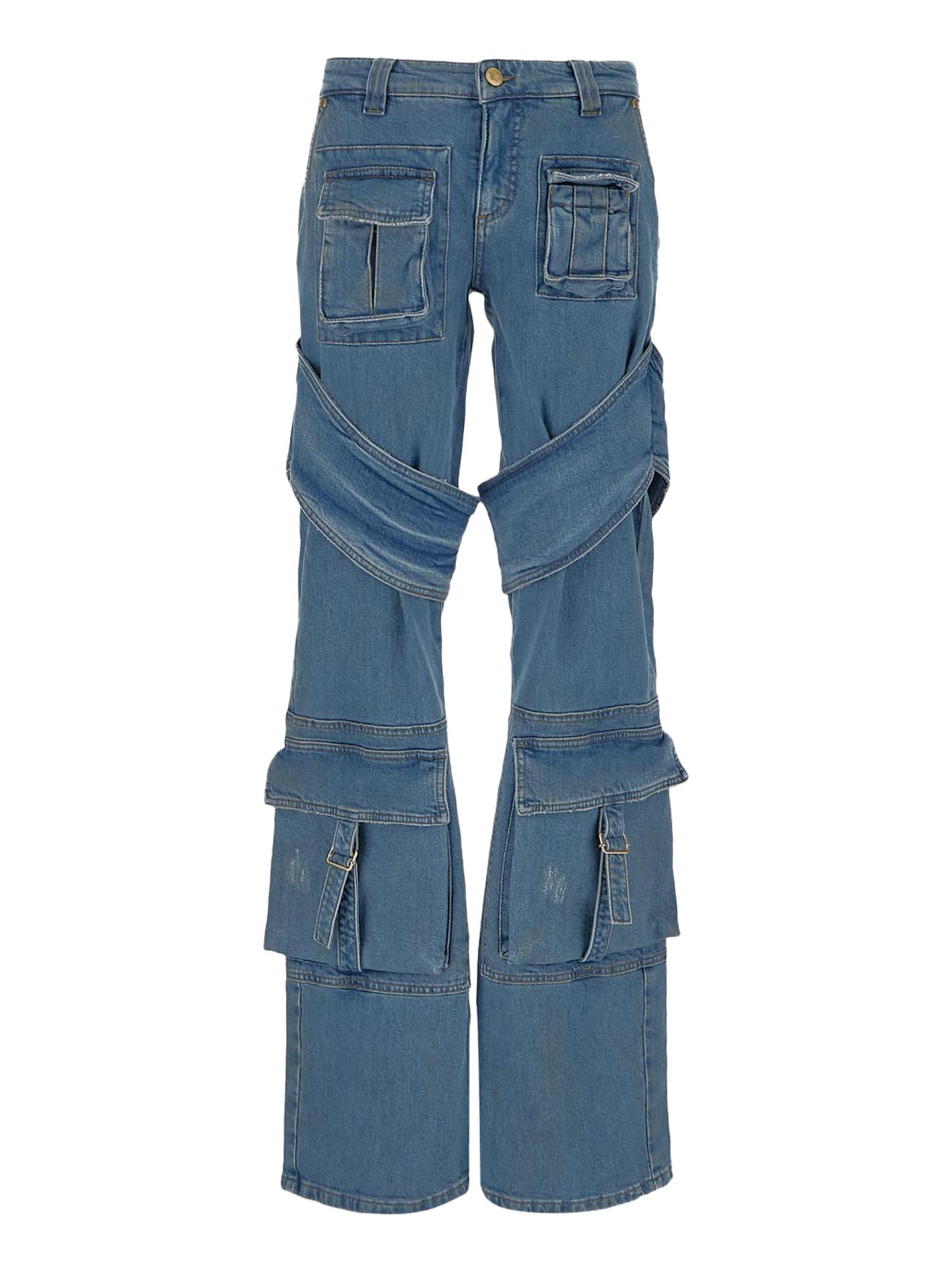 Blumarine Denim Distressed Mid-rise Flared Jeans in Blue Womens Jeans Blumarine Jeans 