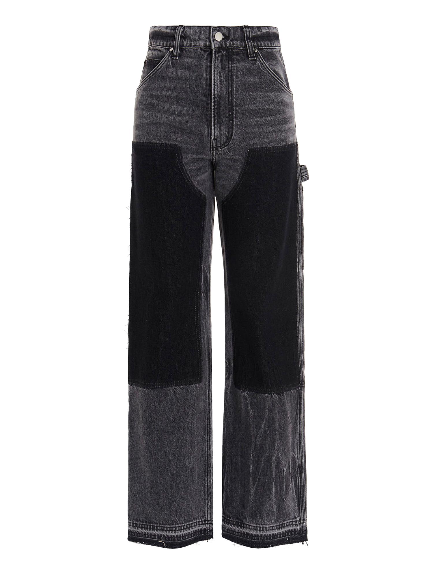 Womens Jeans Amiri Jeans Grey Amiri Denim High-rise Wide-leg Jeans in Black 