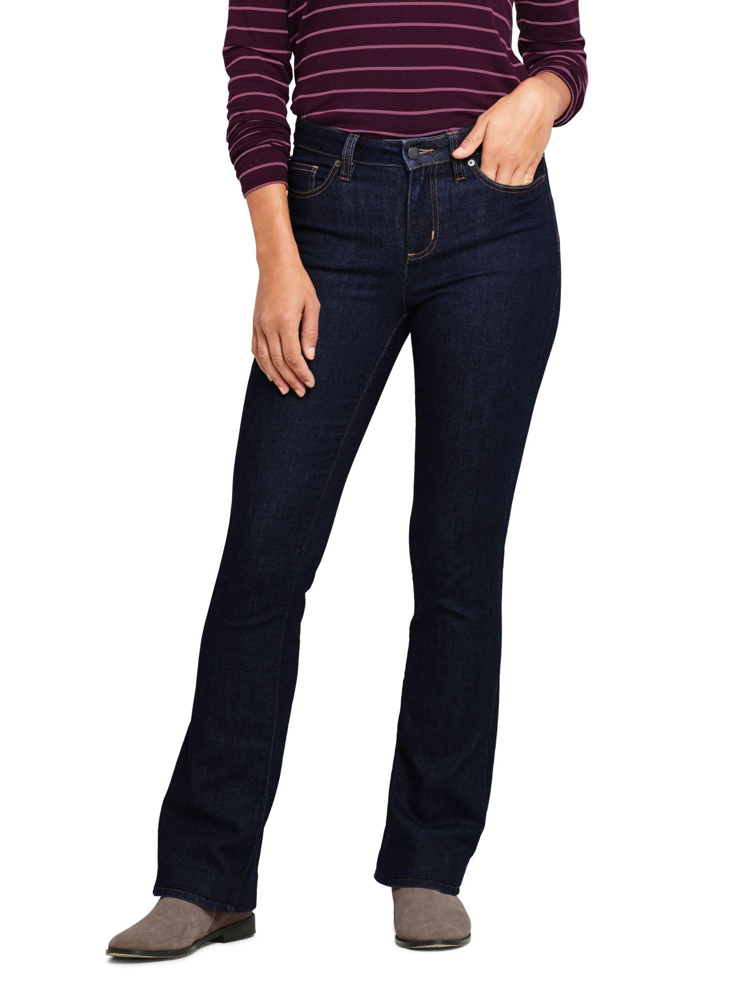 Lands' End Denim Blue Petite Mid Rise Stretch Bootcut Jeans Lyst