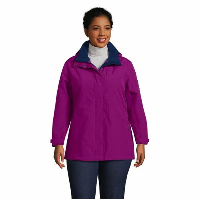 Lands' End Squall Fleece-lined Waterproof Jacket in Purple | Lyst UK