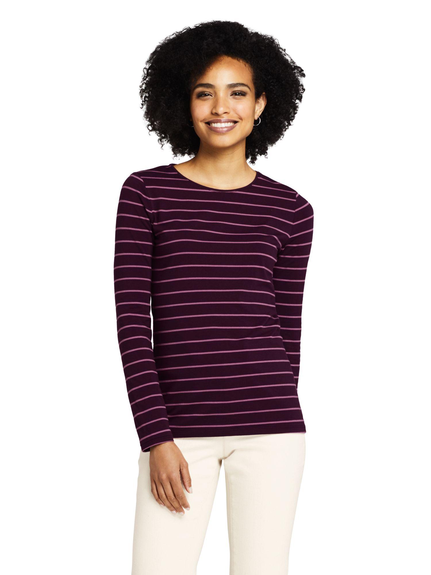 Lands' End Purple Cotton Modal Striped Scoop Neck Tshirt Save 40 Lyst