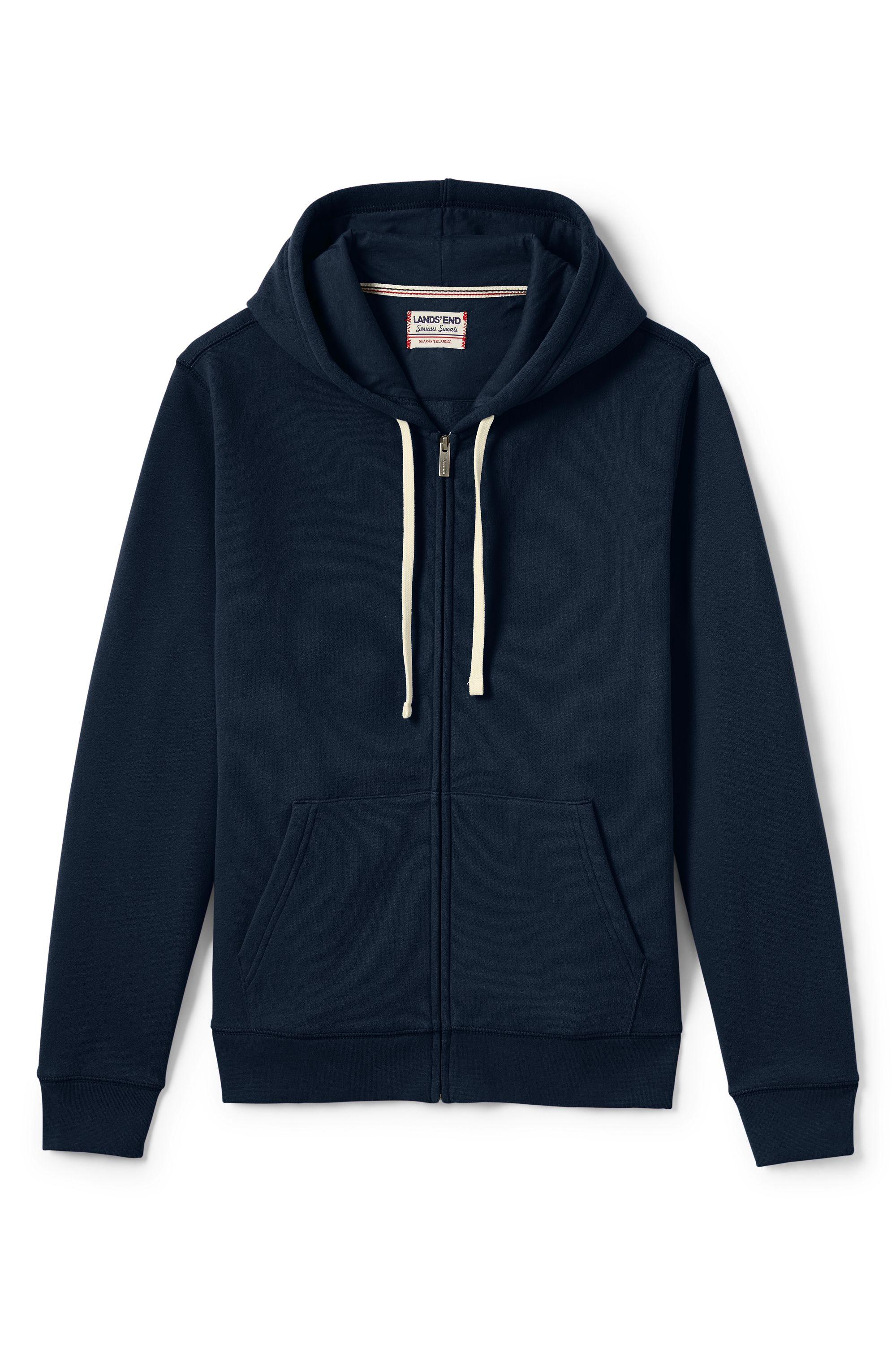 Lands' End Cotton Blue Serious Sweats Hooded Zip Jacket for Men Lyst
