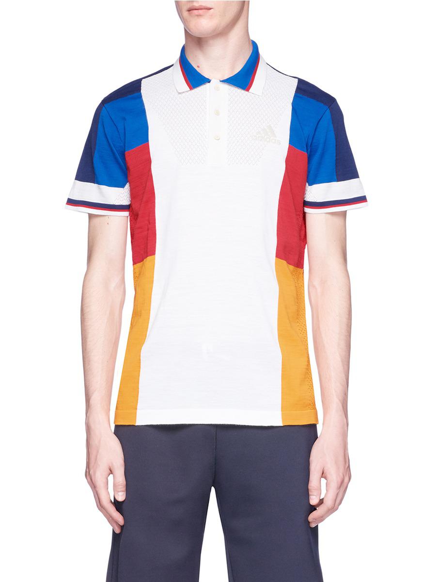 adidas Originals Synthetic 'new York' Colourblock Mesh Panel Polo Shirt for  Men - Lyst